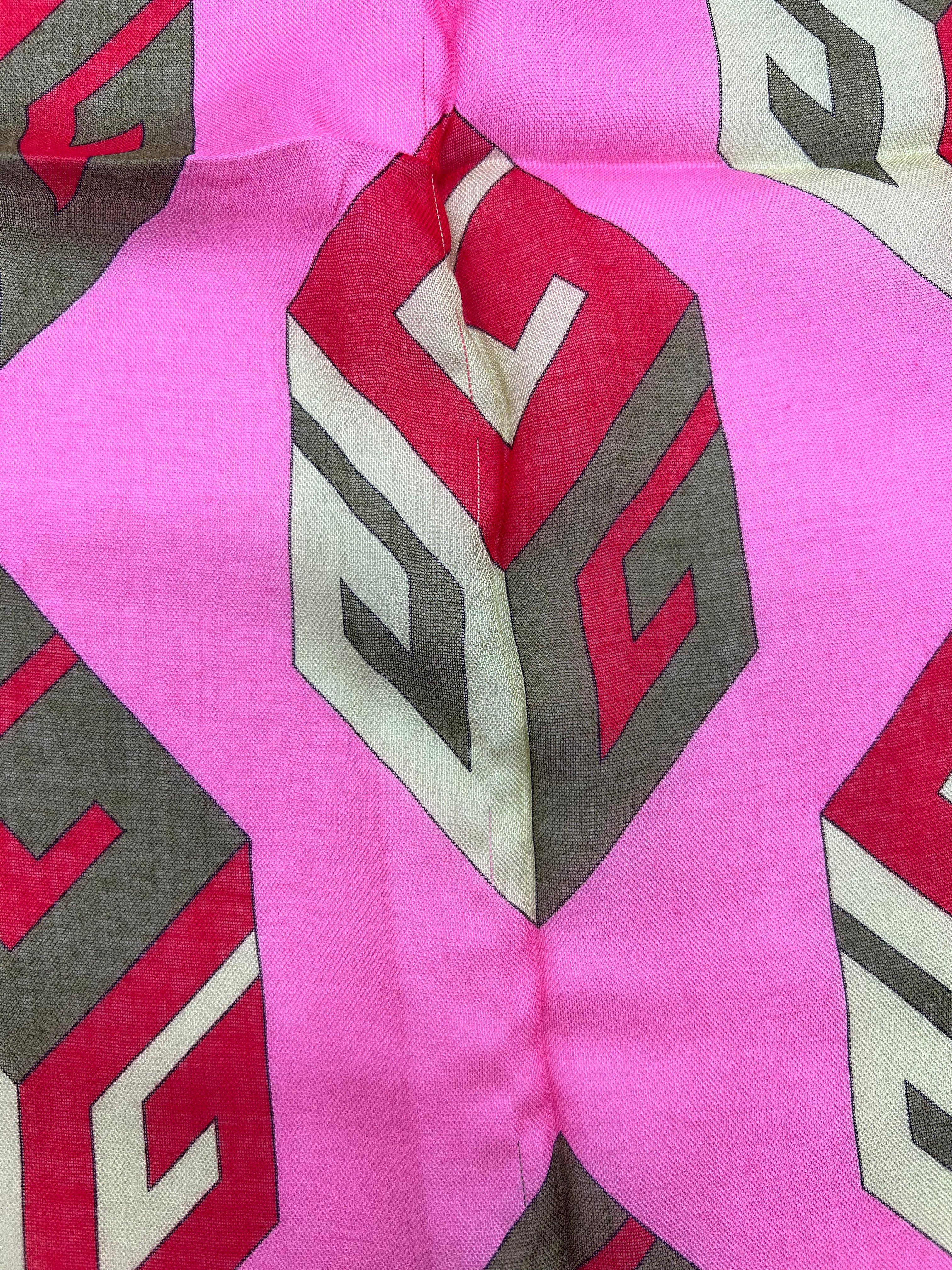 Gucci Pink Cubo Logo Scarf - Luxury Designer Silk Scarf for Women | Perfect for Fashion Accessories, Gift Giving & Special Occasions
