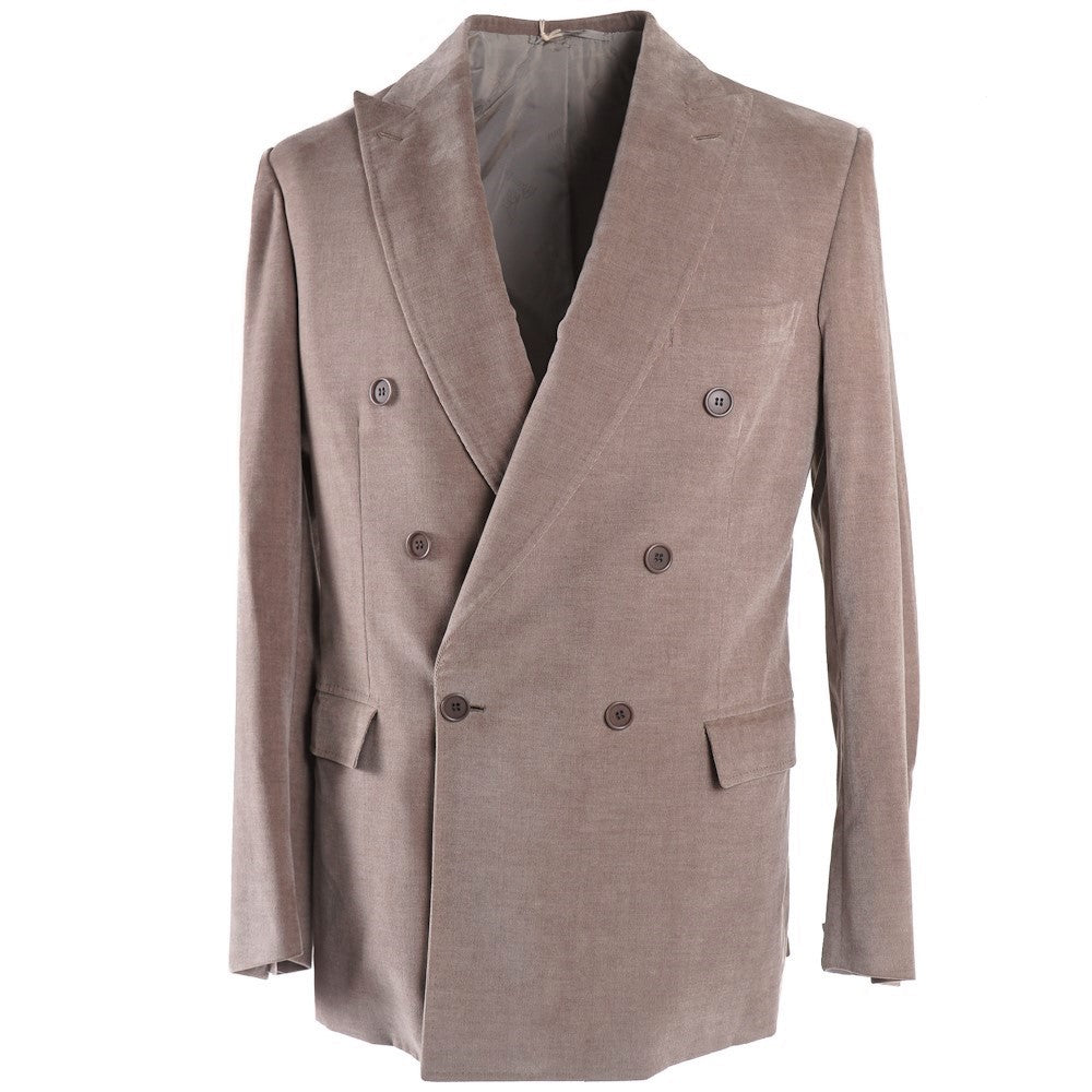 Brioni Dove Beige Men's Luxury Suit - 100% Cotton Cashmere Blend Tailored Business Suit for Weddings, Office & Formal Events