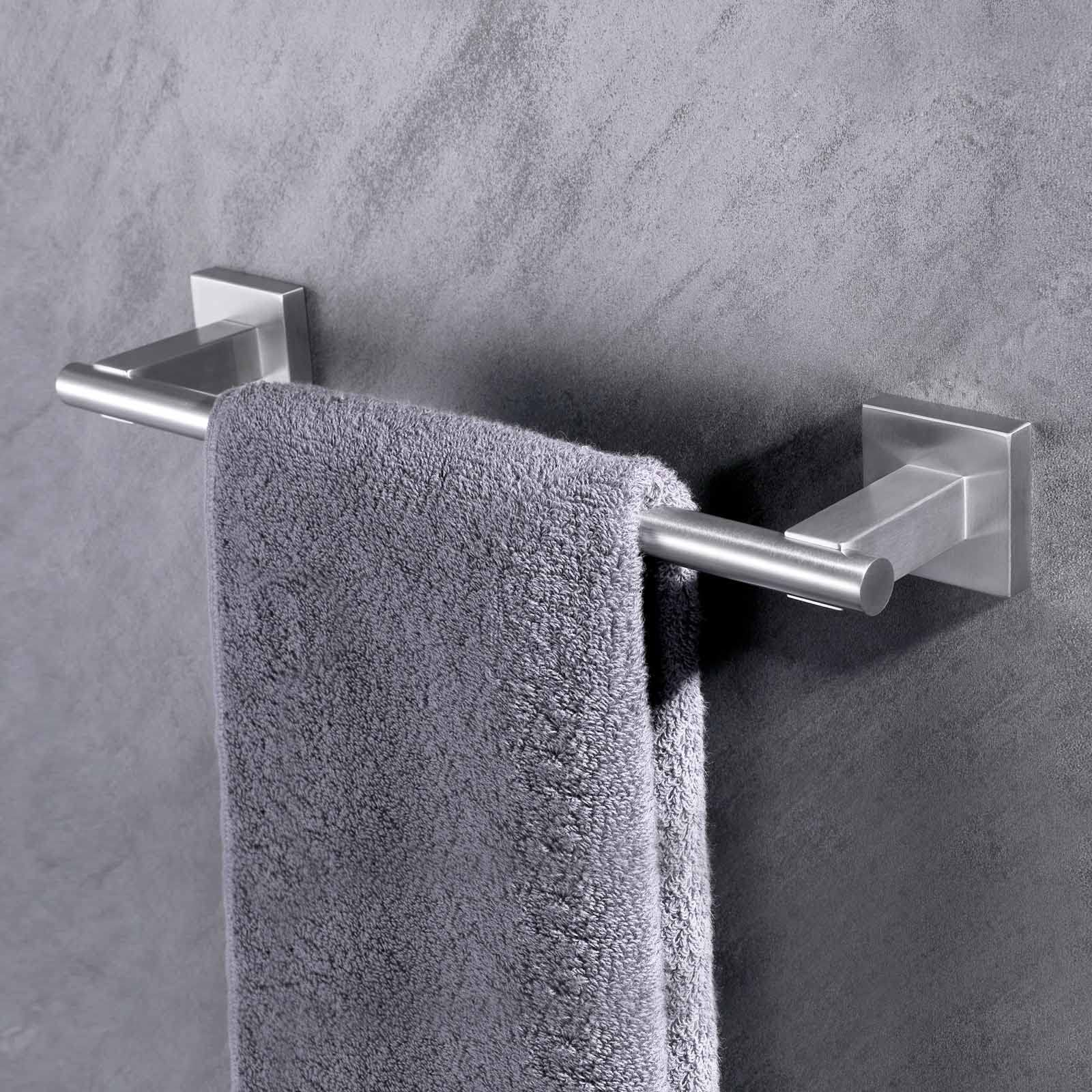 Premium Brushed Nickel SUS 304 Stainless Steel Wall Mounted Towel Bar - 13.78 Inch Bathroom Hand Towel Holder for Modern Home & Spa Decor