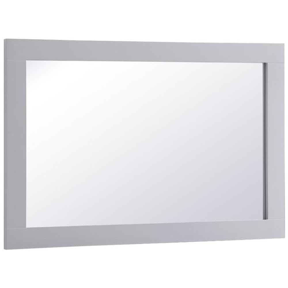 Elegant Gray Wood Frame Bathroom Mirror 36