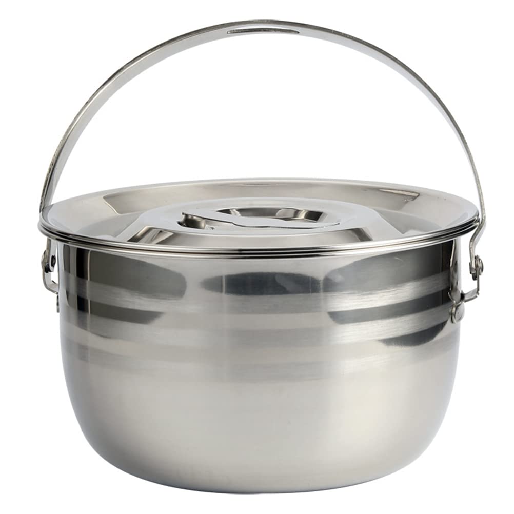 LIFKOME Stainless Steel Camping Pot with Lid & Handle - 2.5/4 Quart Portable Cookware for Outdoor Cooking, Hiking, Backpacking, BBQ, Baking | Lightweight & Durable Camping Cookware for Campfire, Picnic, Survival Gear