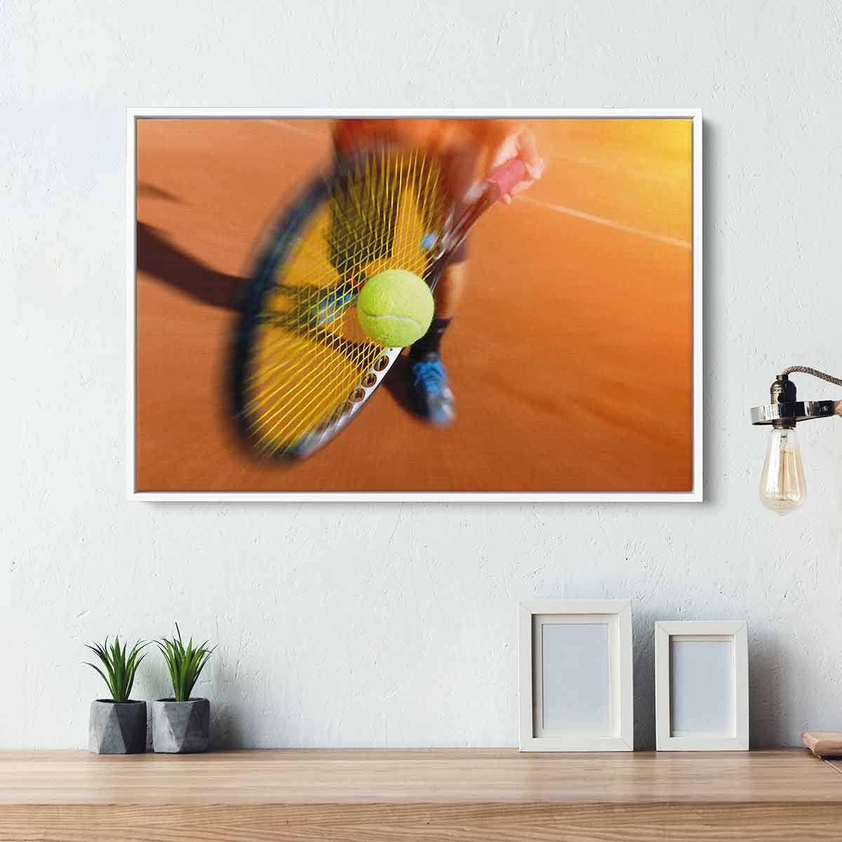 Orange Tennis Player Wall Art Canvas 9015 - Modern Sports Decor for Living Room, Bedroom & Game Room - Perfect Gift for Tennis Lovers