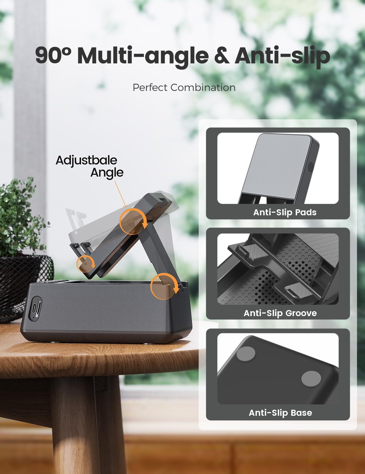 Bluetooth Speaker with Phone Stand - HD Sound, Anti-Slip Base | Perfect Gift for Birthday, Home & Office Use