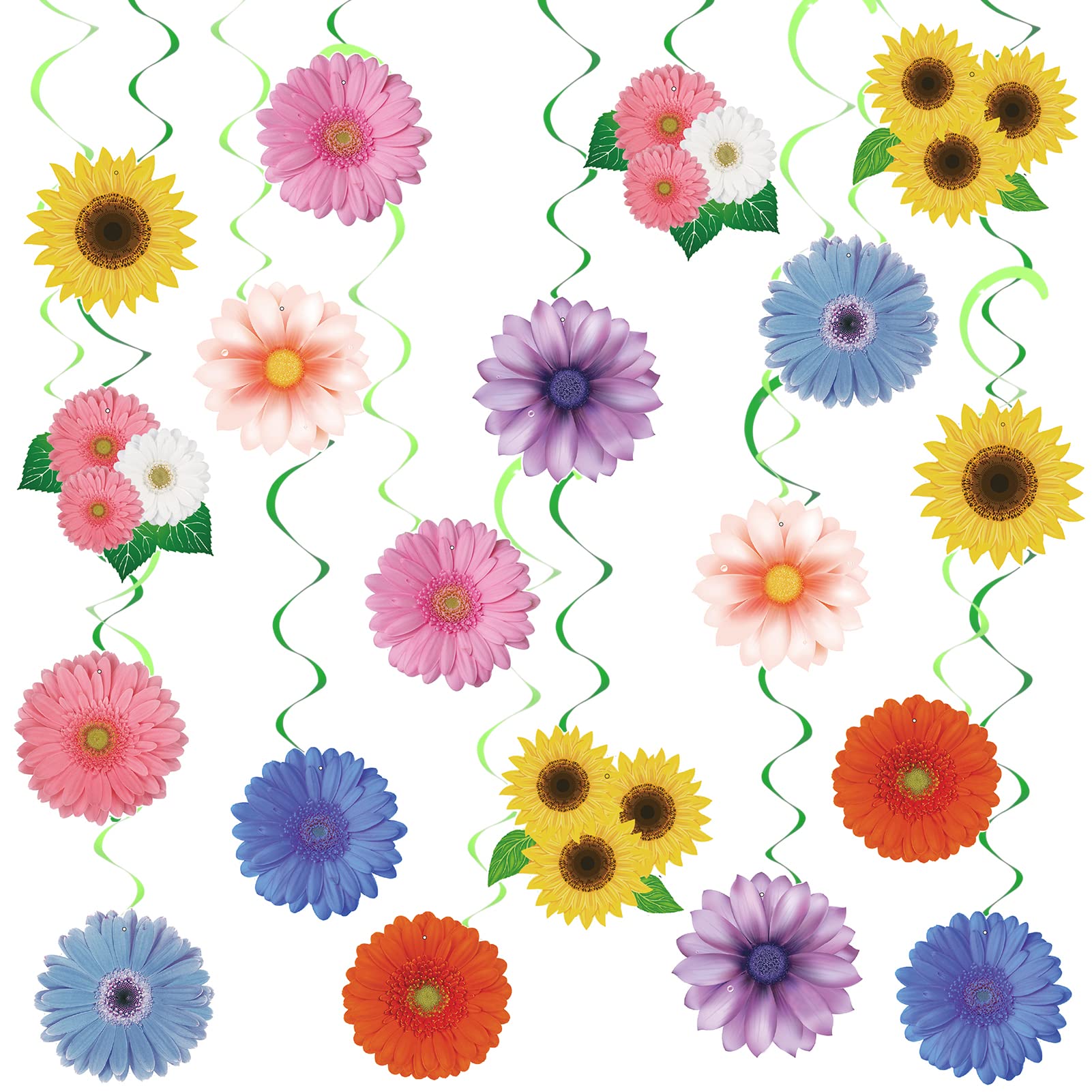 40 Pieces Sunflower Hanging Swirl Decorations - Vibrant Sunflower Ceiling Decor for Birthday Parties, Baby Showers, Weddings & Home Wall Decor - Perfect for Spring, Summer, Autumn Seasonal Events and Indoor/Outdoor Decorations
