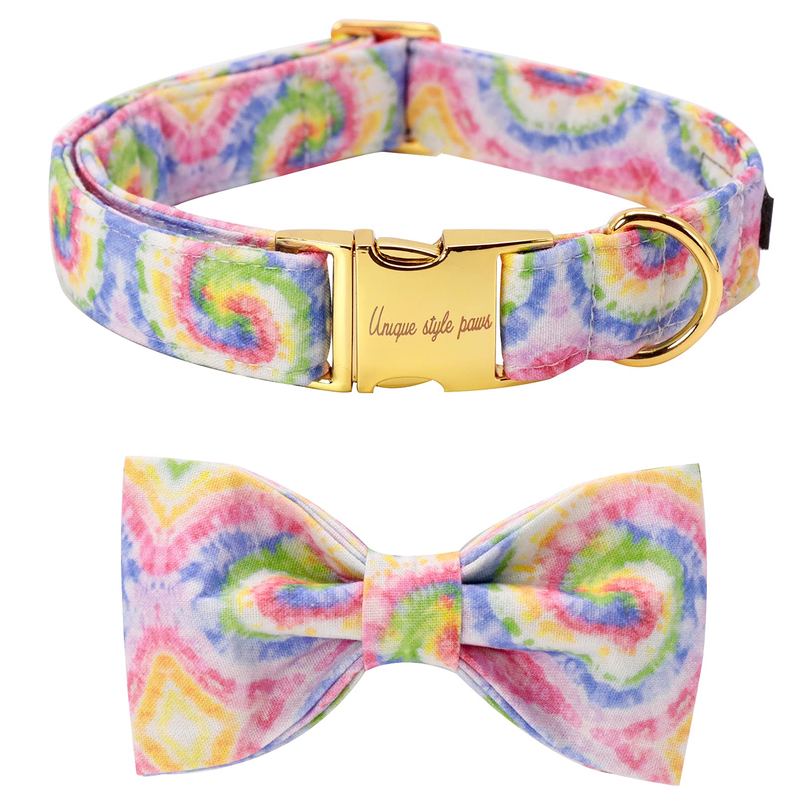 Stylish Adjustable Dog Collar with Bowtie - Fashionable Pet Accessory for Small & Medium Dogs | Perfect Gift for Puppies, Birthday & Christmas Presents | Durable Nylon Collar for Daily Walks & Special Occasions