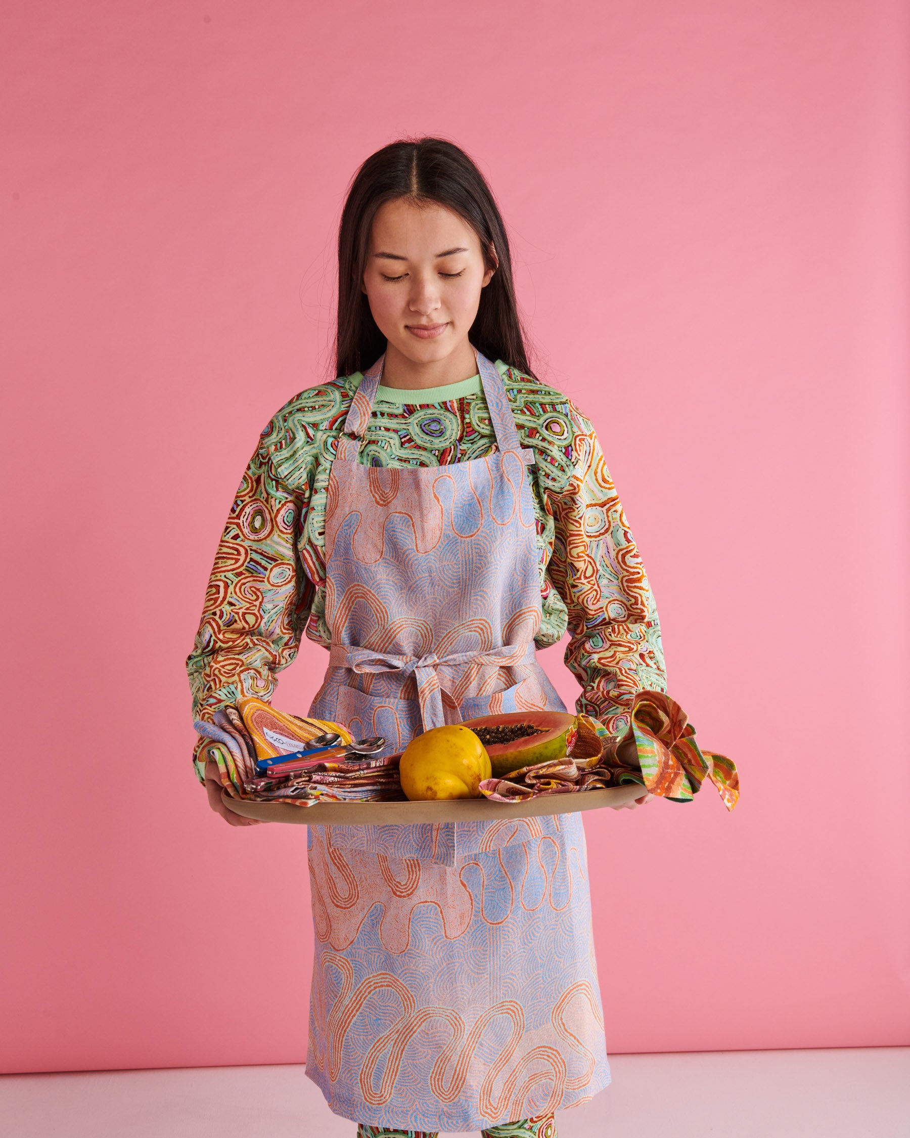 Premium Kalaya Ngura Linen Apron - Unisex Kitchen Apron with Pockets for Cooking, Baking & Grilling - Durable & Stylish Chef Apron for Home & Professional Use