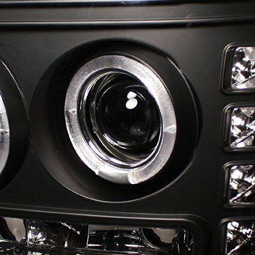 AKKON LED Headlight & Tail Light Kit for GMC Sierra - Dual Halo Ring Black Bezel Headlights with C-Shape LED Brake Lights - Upgrade for Improved Visibility & Style (Perfect for Night Driving & Off-Road Adventures)