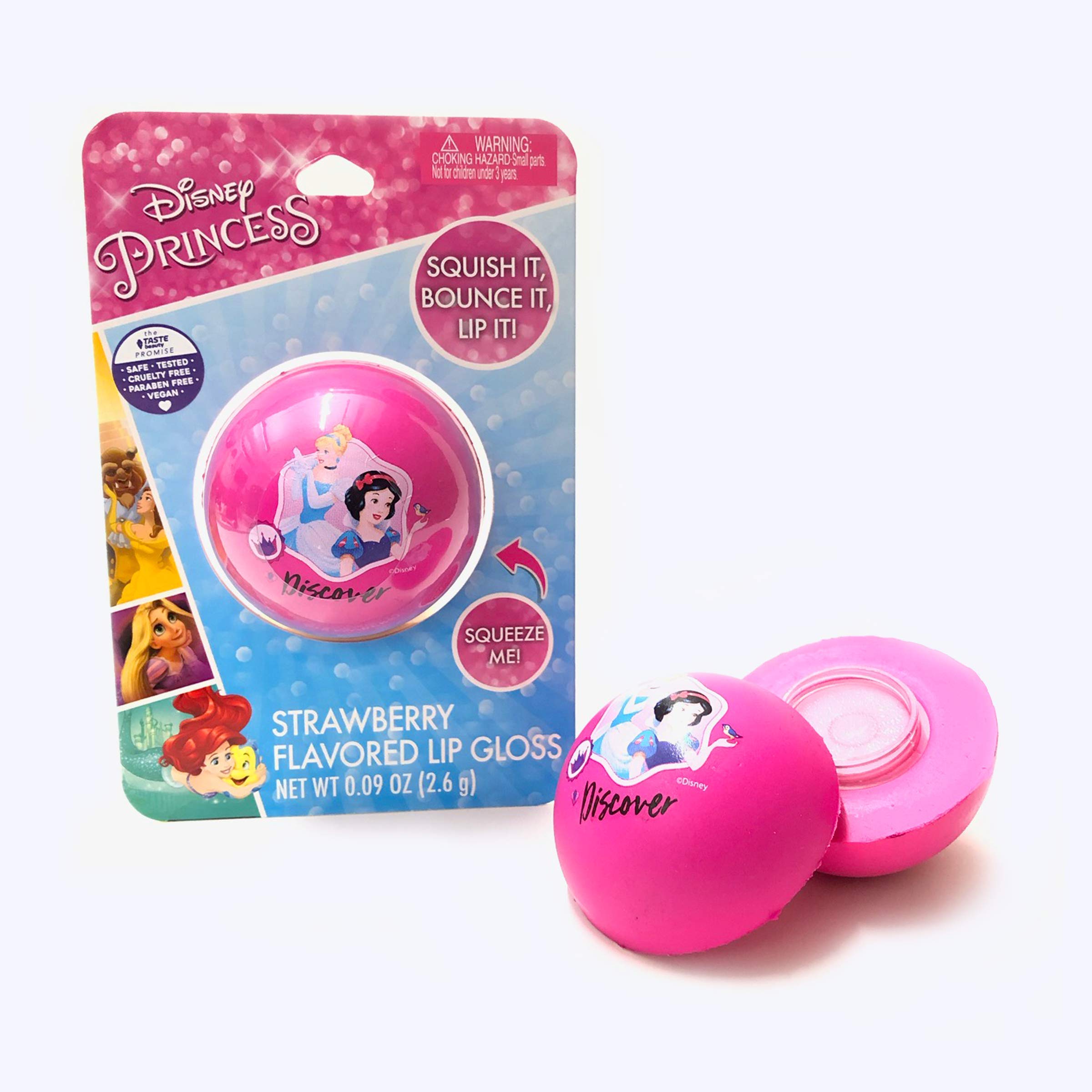 Disney Princess Squishy Ball Lip Gloss - Flavored Lip Balm for Kids & Teens - Cute Collectible Lip Care for School, Parties & Gifts