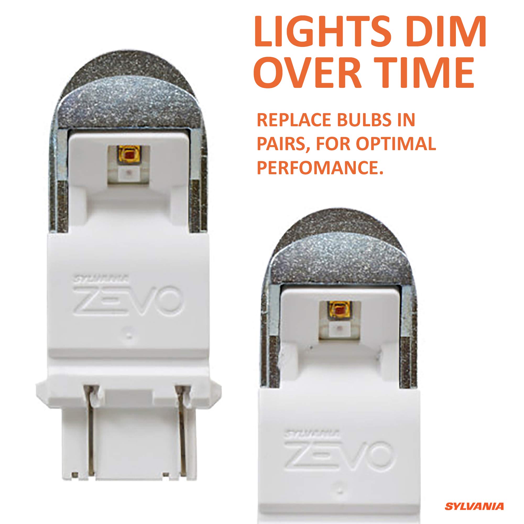 SYLVANIA 3157 ZEVO LED Red Bulb - Bright Stop/Tail Lights for Cars (2-Pack)