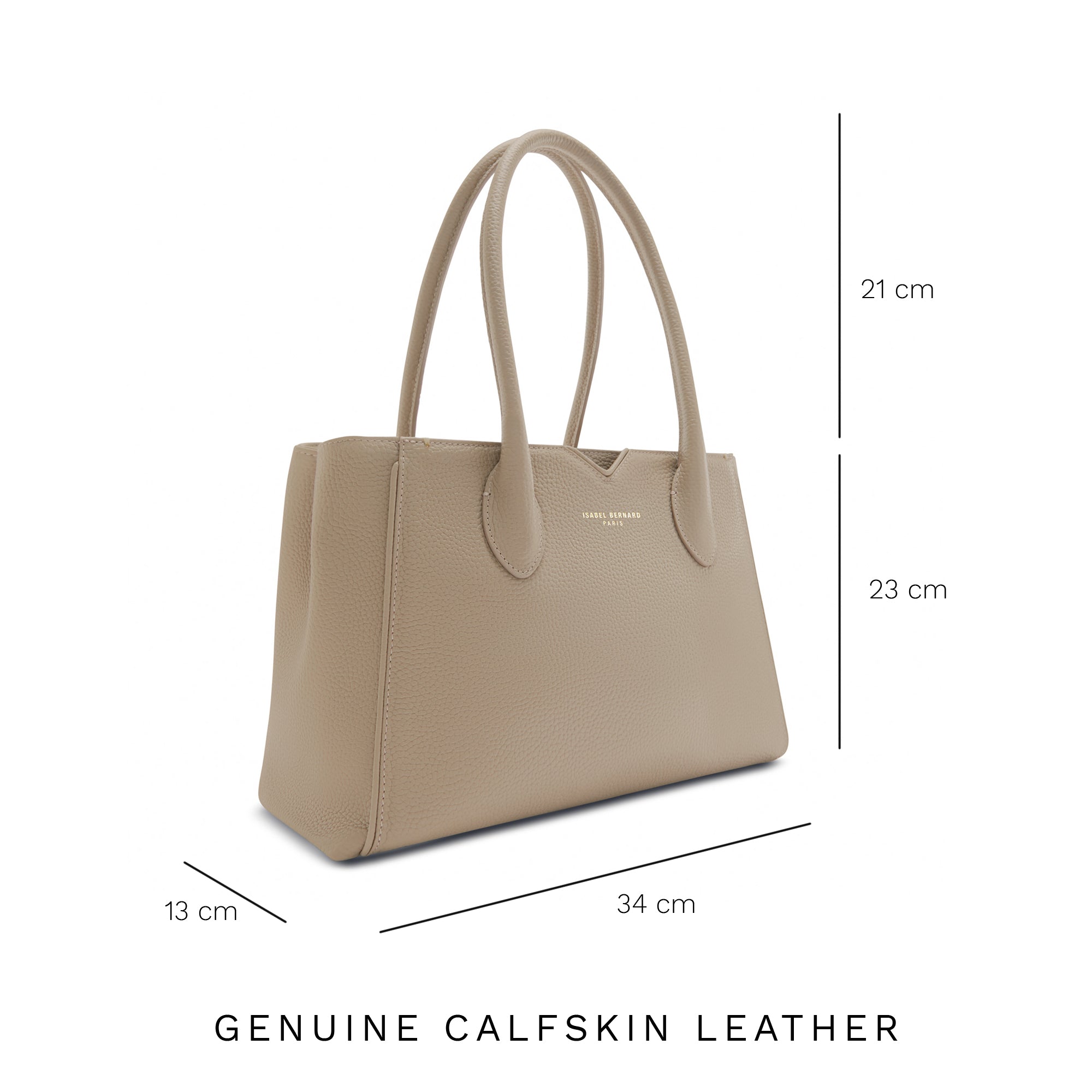 Honoré Cloe Midi Handbag - Genuine Taupe Calfskin Leather Purse for Women | Perfect for Work, Evening Events & Everyday Use
