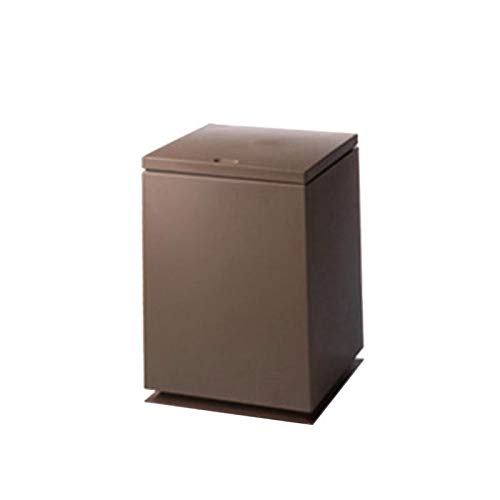 Outdoor Trash Can with Push Lid - 10 Gallon Stainless Steel Garbage Bin for Home, Office, Bathroom & Kitchen - Durable Waste Basket for Indoor/Outdoor Use (Coffee Color)