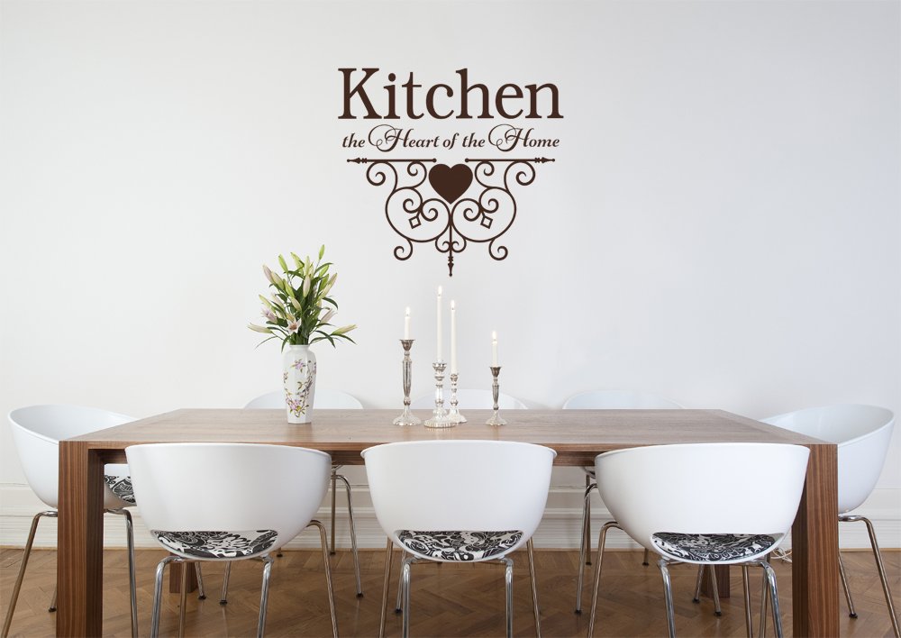 Kitchen The Heart of The Home Quote Vinyl Wall Decal Sticker - Black Home Decor Art for Kitchen, Dining Room & Living Room Wall Decoration