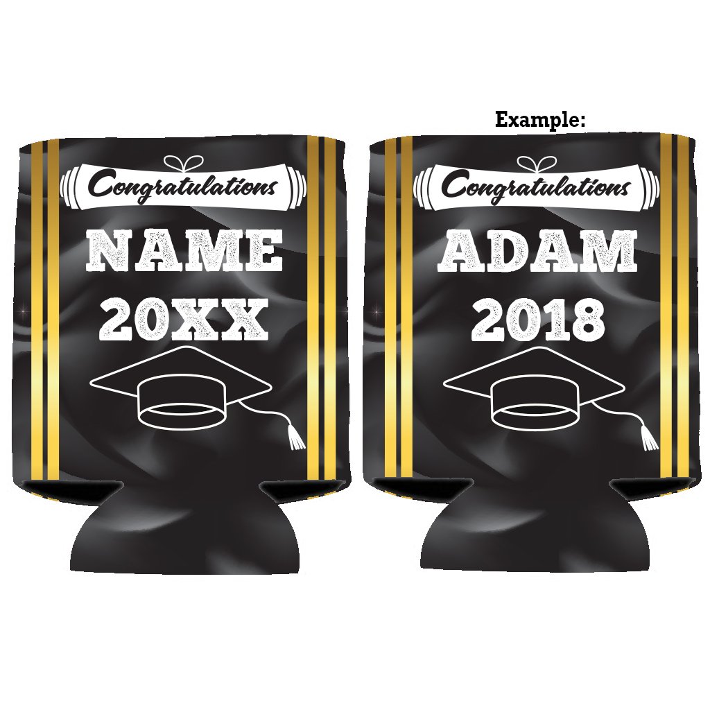 VictoryStore Custom Graduation Can Cooler - Insulated Beverage Cooler with Cap & Gown Design for Beer, Soda & Drinks - Perfect for Graduation Parties, BBQ & Outdoor Celebrations
