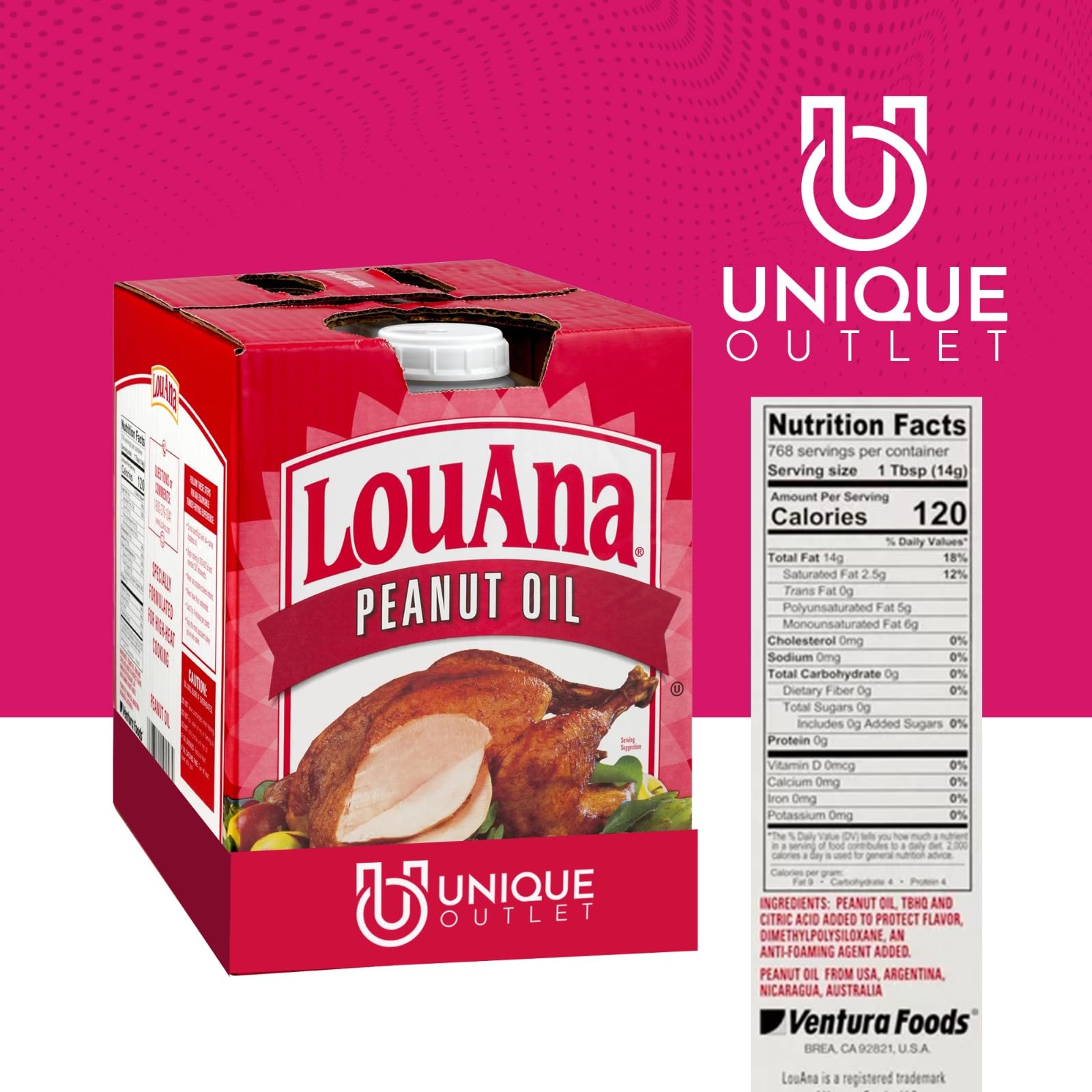 LouAna Pure Peanut Oil 3 Gallons with Baster and Cleaning Brush - Ideal for Deep Frying, Cooking & Baking - Perfect for Restaurants, Catering & Home Chefs