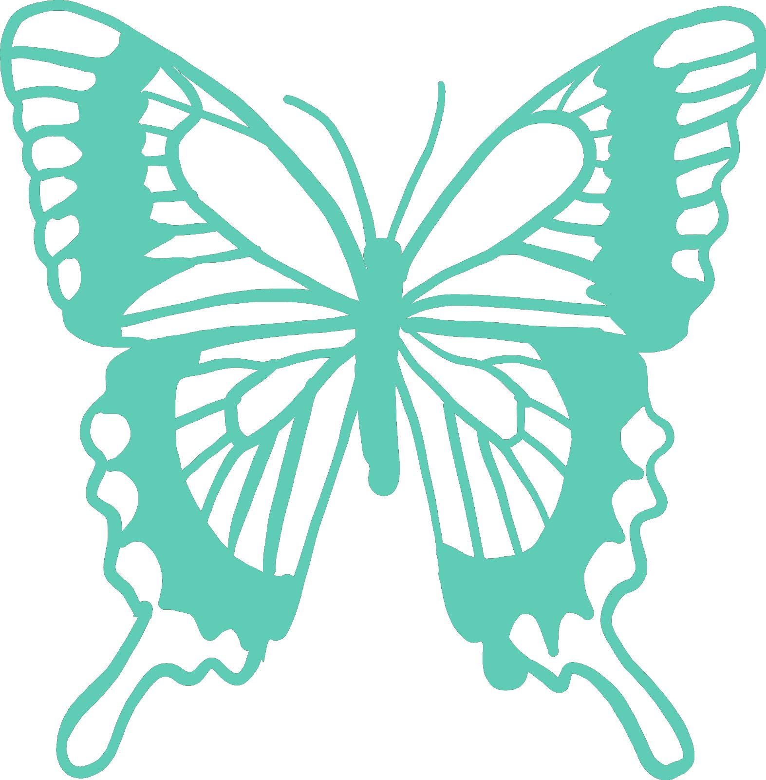hBARSCI 8 Inch Butterfly Vinyl Decal Sticker - Waterproof Outdoor Decal for Cars, Trucks, Windows, Laptops, Tablets - 2.5mil Thick Durable Vinyl - Mint Green Color - Perfect for Car Decoration, Home Decor, DIY Crafts & Gifts