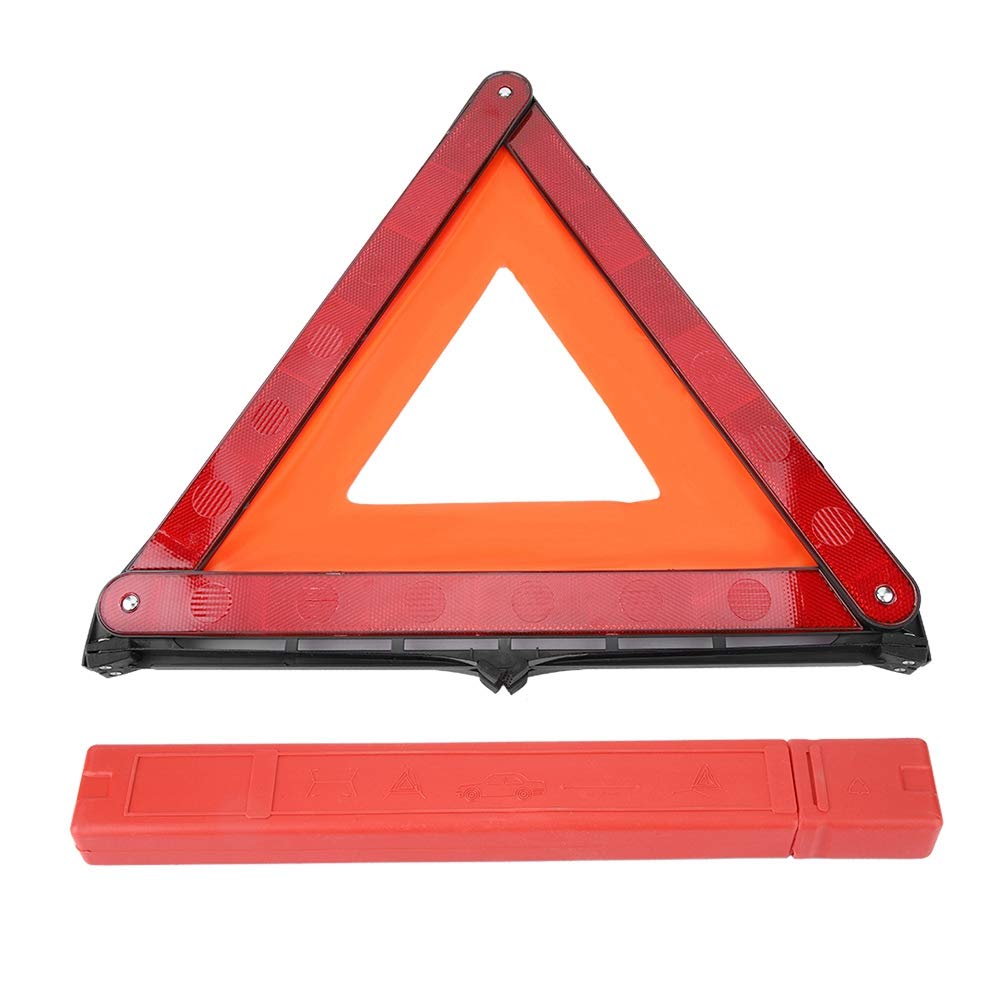 Foldable Car Reflective Triangle Emergency Warning Sign - KIMISS Reflective Roadside Safety Board for Vehicle Breakdowns & Accidents | Perfect for Nighttime Roadside Emergencies, Truck Drivers, and Highway Safety
