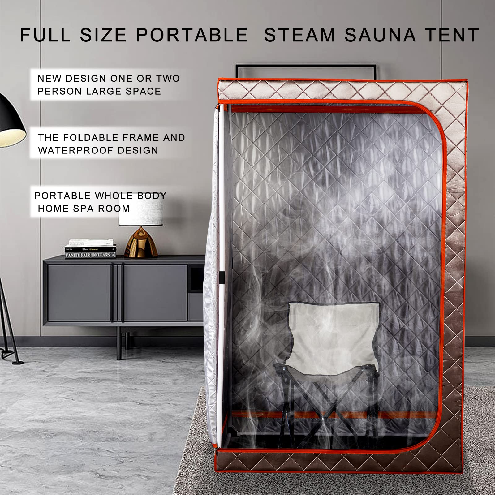 Portable Steam Sauna Tent for 1-2 People | Full Size Foldable Home Sauna with 2 Chairs | Detox & Relaxation for Couples, Spa Lovers & Home Wellness | Perfect for Small Spaces, Apartments & Post-Workout Recovery