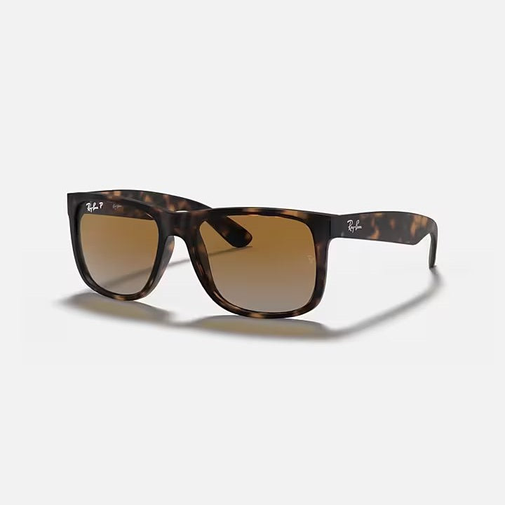 Ray Ban Justin Sunglasses - Rubber Havana Frame, Polarized Lenses for UV Protection - Perfect for Driving, Beach & Outdoor Activities