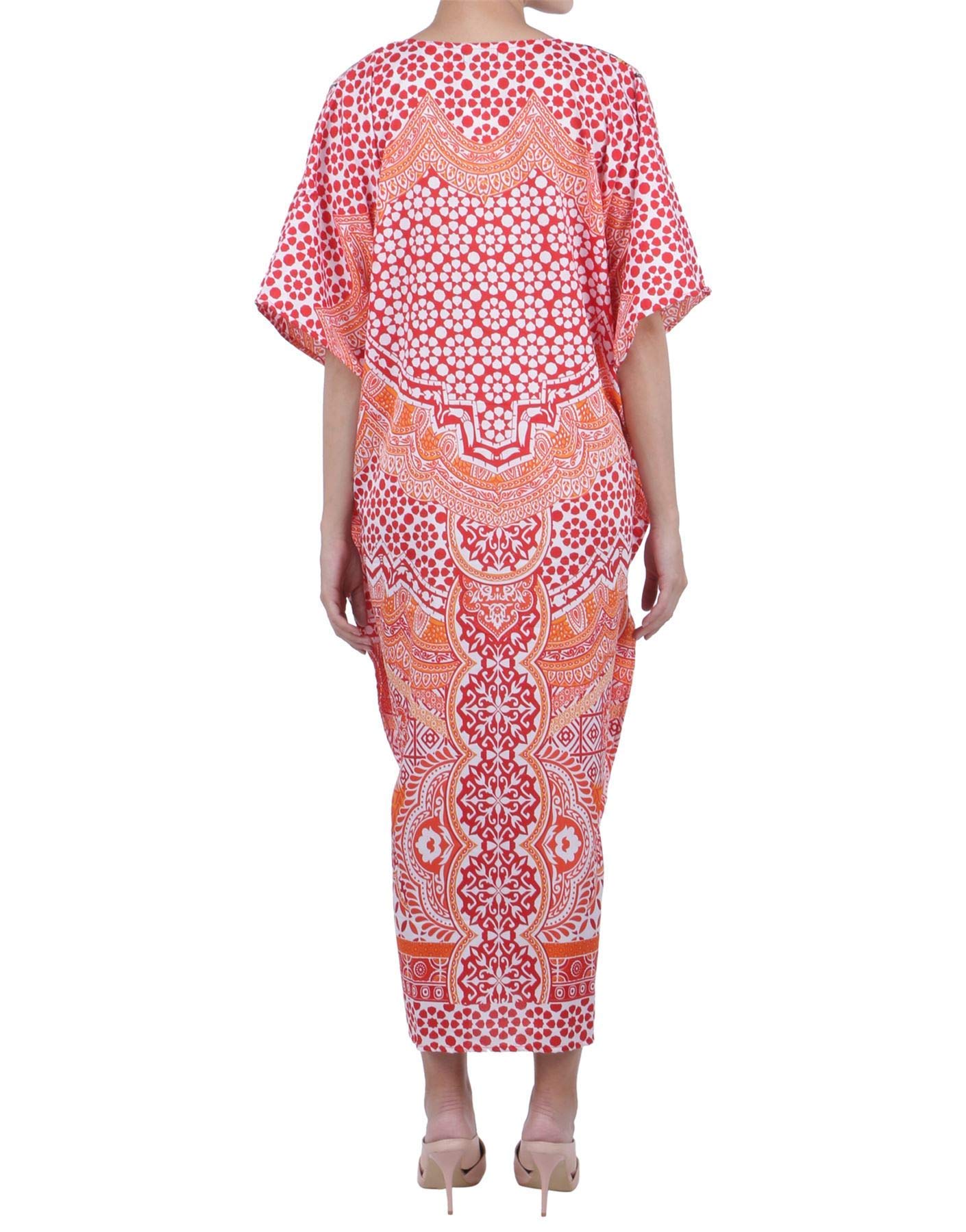 Miss Lavish London Women's Kaftan Tunic Kimono Maxi Dress - Flowy Summer Beach Cover Up Dress for Women Plus Size 0X-5X | Perfect for Vacations, Pool Parties & Boho Fashion