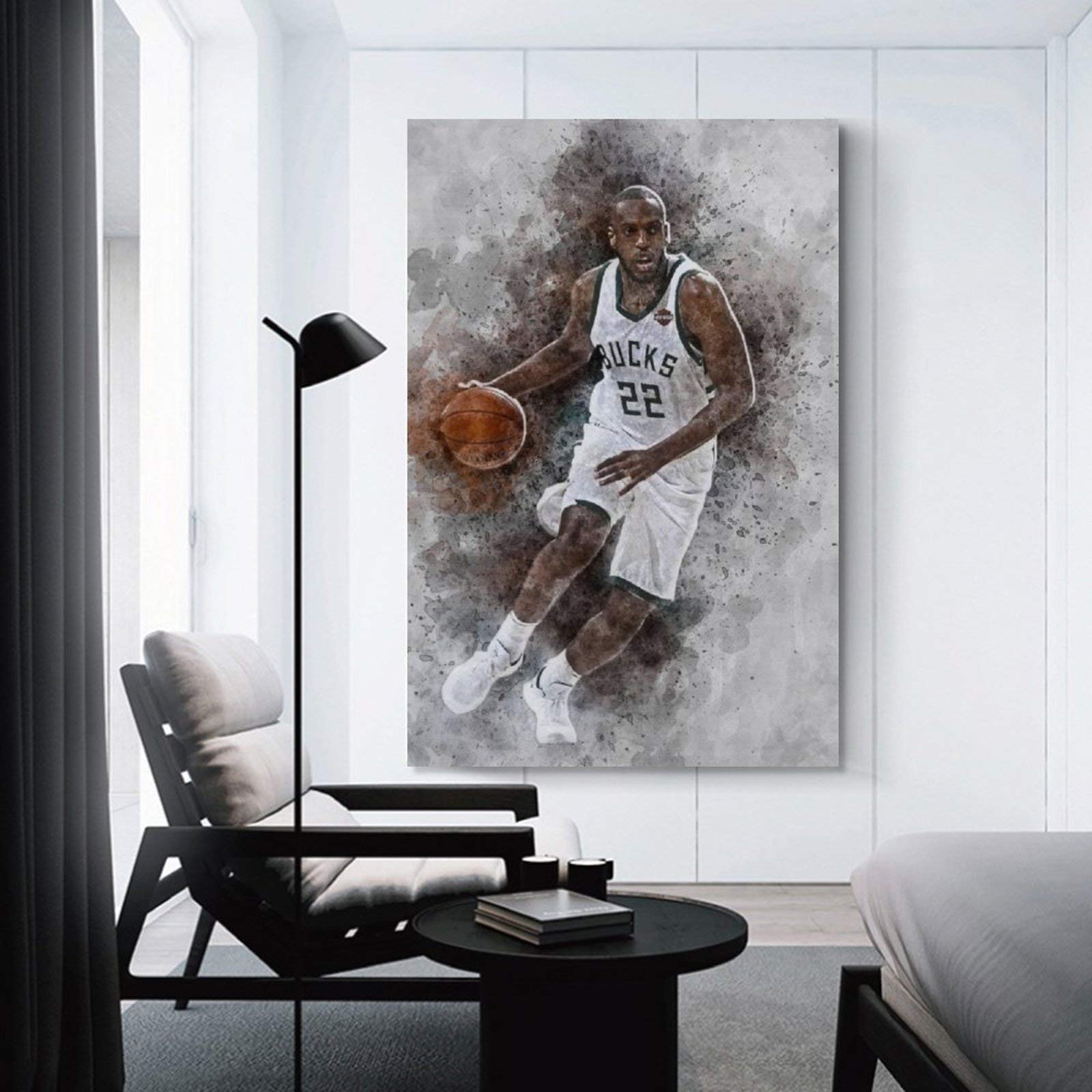Khris Middleton Basketball Poster - Premium Canvas Wall Art for Fans, 20x30 Inches (50x75cm) - Perfect Gift for Sports Enthusiasts & Home Decor in Living Room, Bedroom, or Game Room