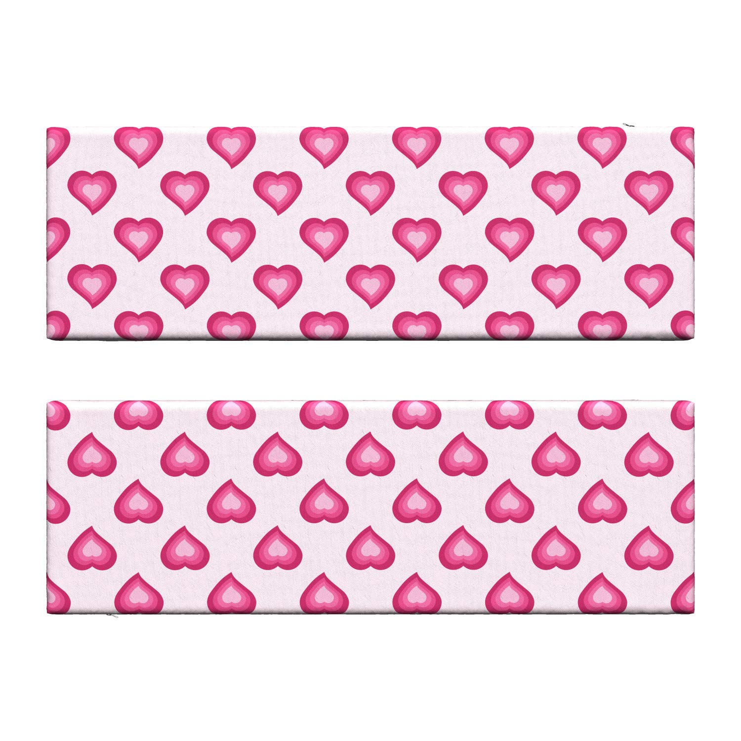 Ambesonne 2-Piece Pale Pink Heart Ombre Bench Cushion Set - 45