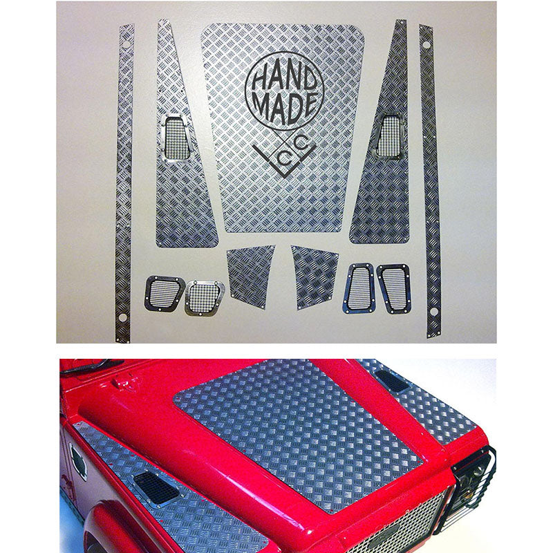 1/10 Scale D90 RC Rock Crawler Metal Diamond Plate Skid Sets - Heavy Duty Off-Road Protection for DIY RC Car Models | Perfect for Rock Crawling, Trail Adventures & Off-Road Racing