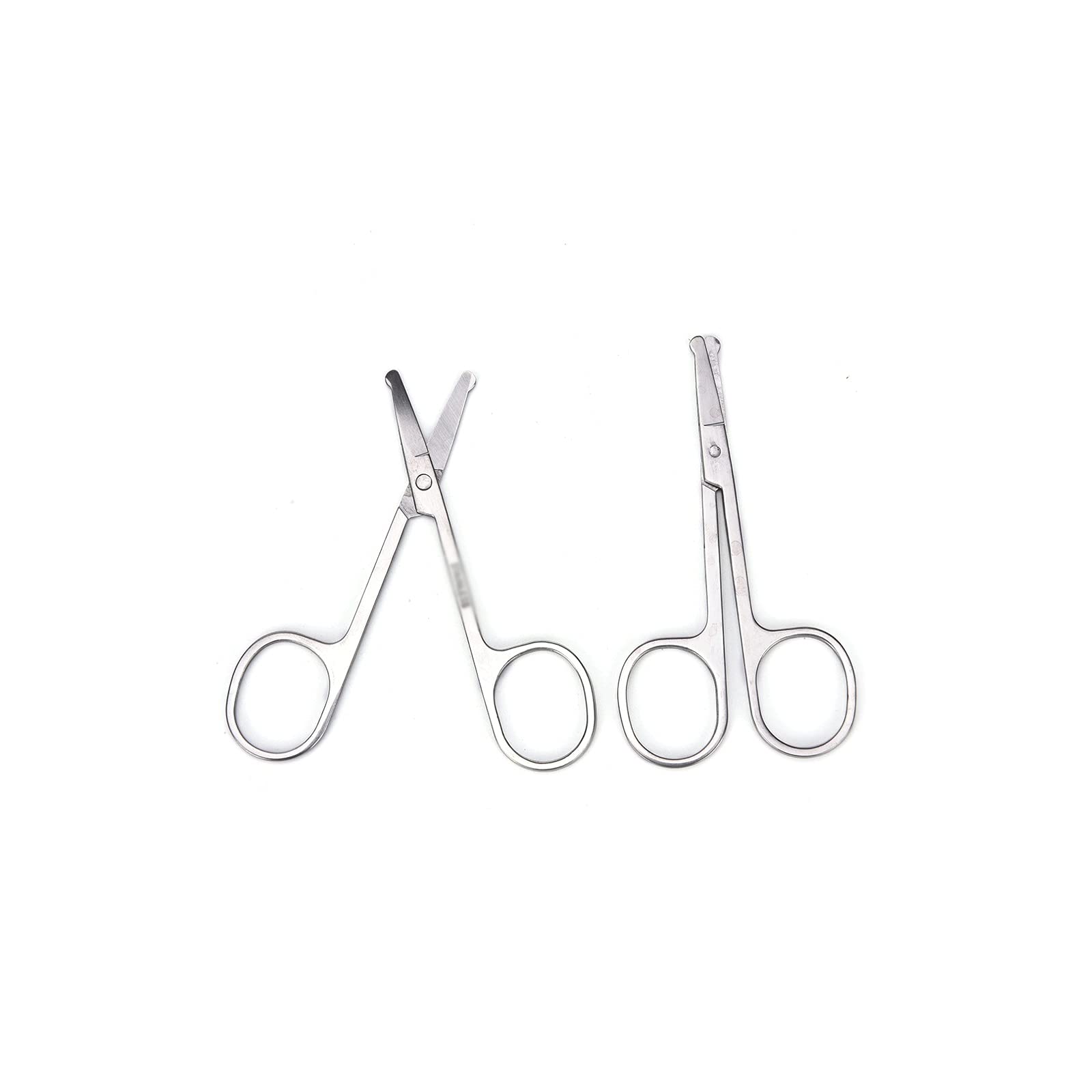 Stainless Steel Nose Hair Trimmer & Ear Hair Remover - Precision Grooming Scissors for Men's Facial Hair Care - Perfect for Travel, Home & Salon Use