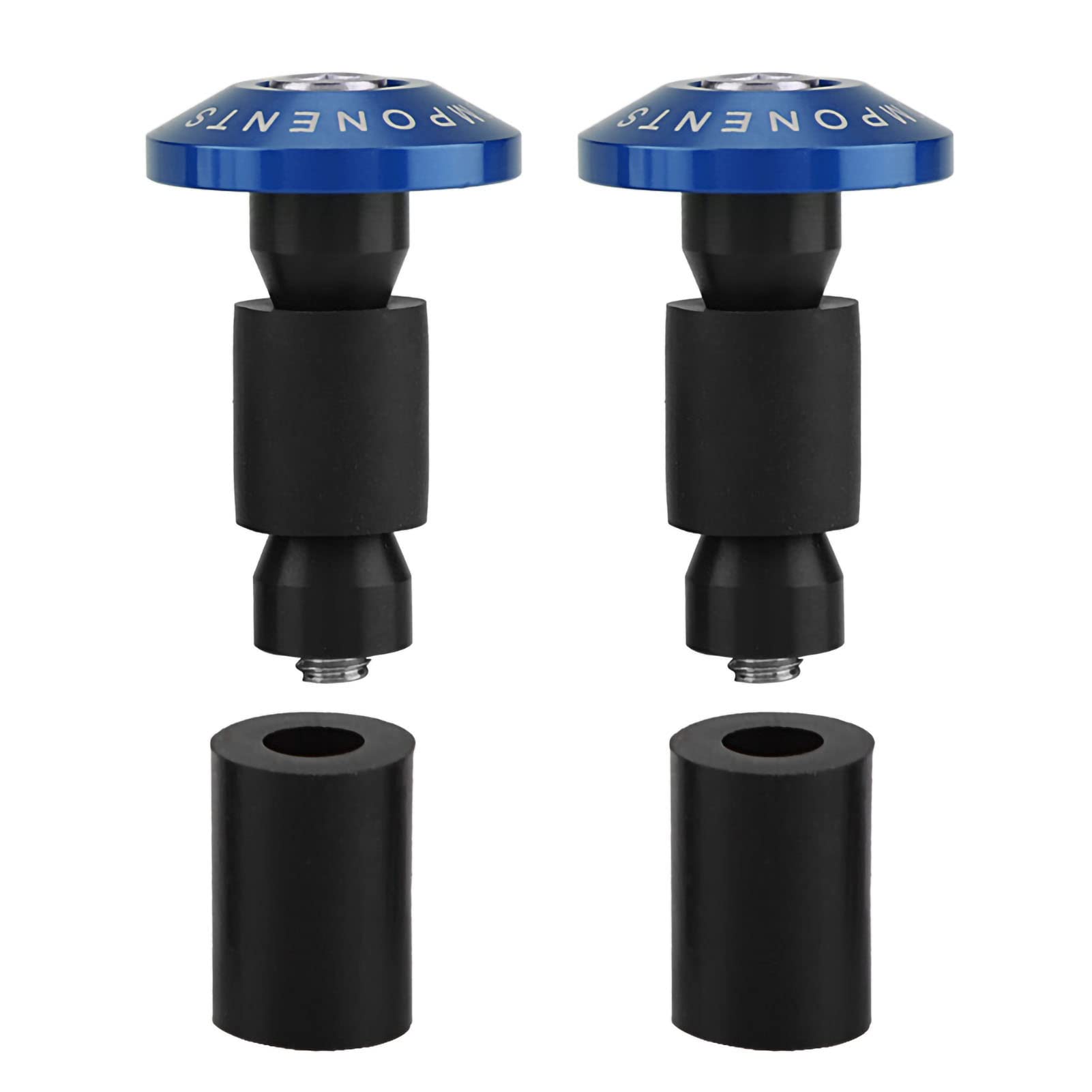 Acouto 22mm (7/8inch) Universal Motorcycle Bar End Plugs - Blue Handlebar Slider Plugs for Racing, ATV & Offroad Bikes | Durable Protection for Motorcycle Handlebars During Rides & Parking