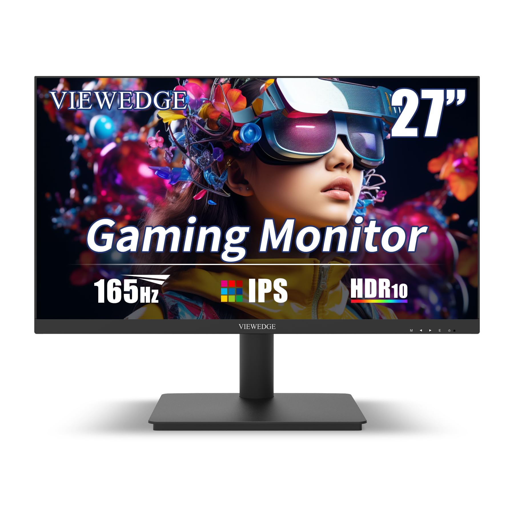 27 Inch 1440p Gaming Monitor - 165Hz/144Hz IPS Panel, 1ms Response, HDR 10, 120% sRGB | Blue Light Filter, VESA Mount | 2x HDMI & DisplayPort | Perfect for Esports, FPS & Console Gaming