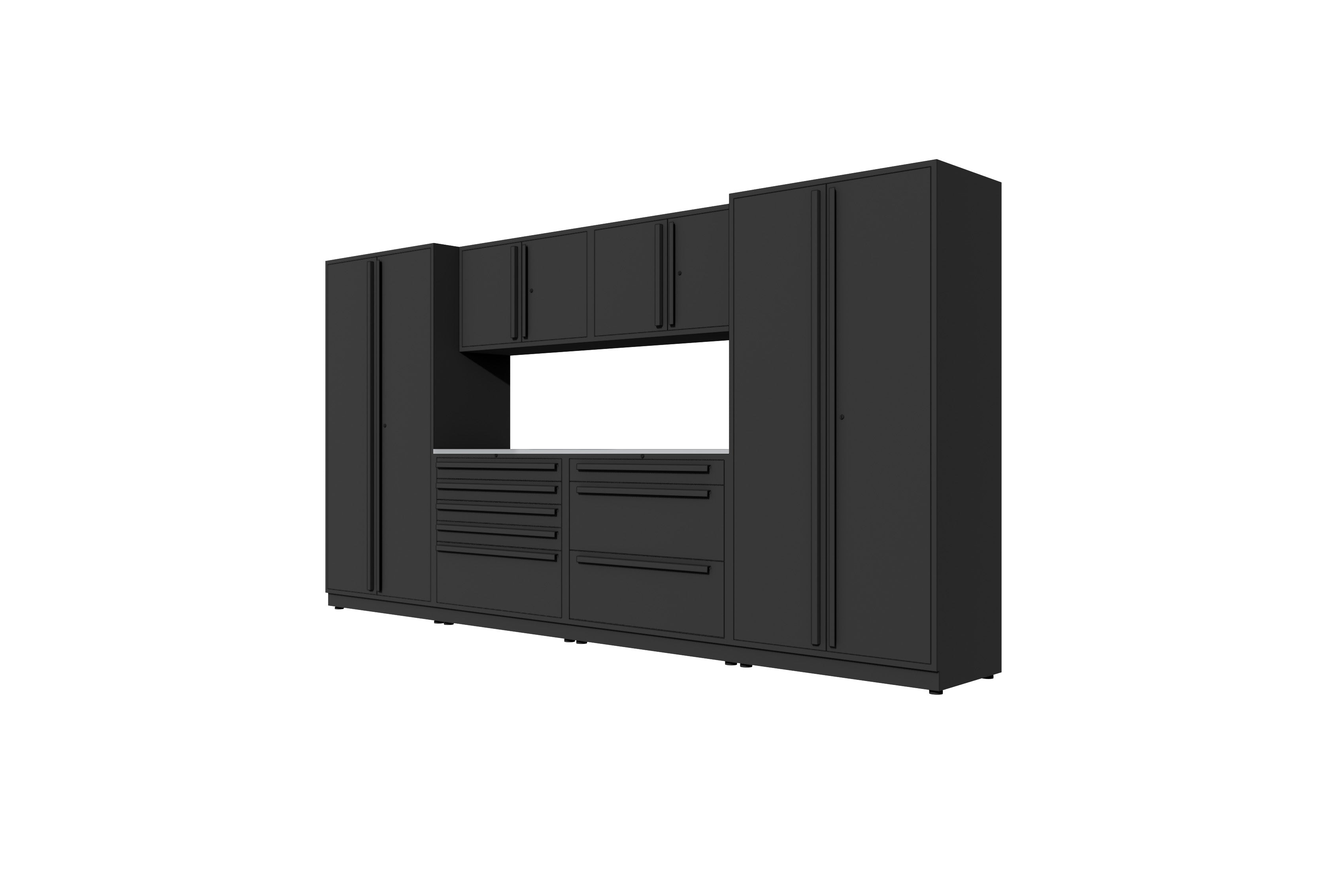 ProSlat Fusion Plus 160 Full Locker Preconfigured Array - Wall Mounted Garage Storage System for Tools & Equipment Organization