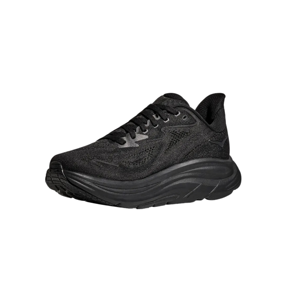 Hoka Clifton 10 Wide Men's Running Shoes 2E Width - Black | Cushioned Road Running & Jogging Shoes for Comfort & Support