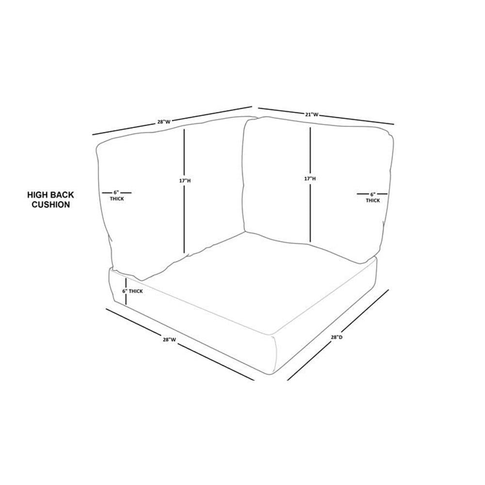 TK Classics High Back Cover Set in Navy for BARBADOS-07c Patio Furniture - Waterproof & UV Resistant Outdoor Cushion Cover - Perfect for Poolside, Garden, and Deck Use (Cushions Not Included)