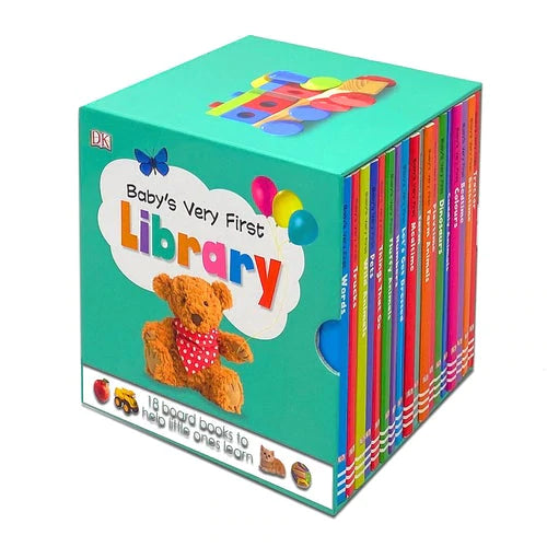 Baby's First Library Books Box Set - 18 Board Books for Early Learning & Toddler Development - Perfect for Bedtime, Playtime & Nursery