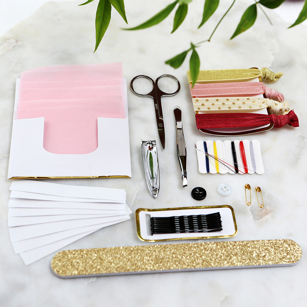 Elegant Burgundy Blush Floral Wedding Survival Kit - Perfect for Bridesmaids, Bachelorette Parties & Wedding Day Essentials