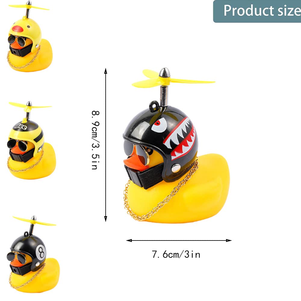 4 Pack Yellow Rubber Duck Car Dashboard Decorations - Cute Duck Toy for Cars, Bikes & Motorcycles - Fun Gift for Men, Women, Kids - Perfect for Road Trips, Office Desks & Birthday Parties