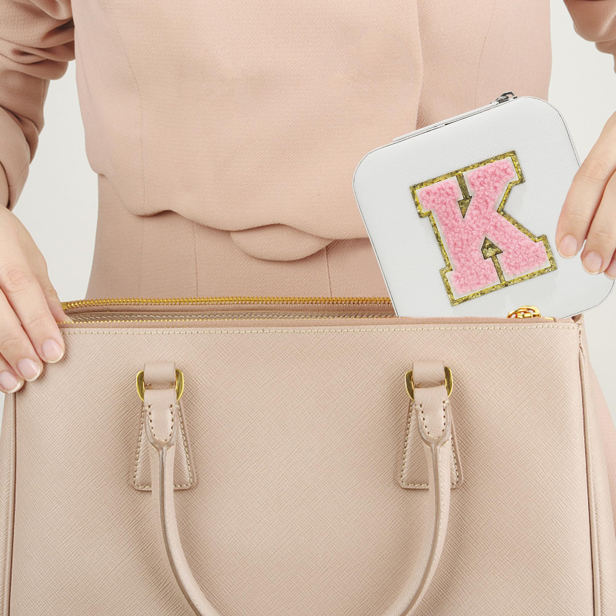 Personalized Initial Travel Jewelry Box for Women - Trendy Pink Jewelry Organizer Case | Perfect Christmas Birthday Gift for Teens Girls | Great for Travel Vacation Storage & Home Organization