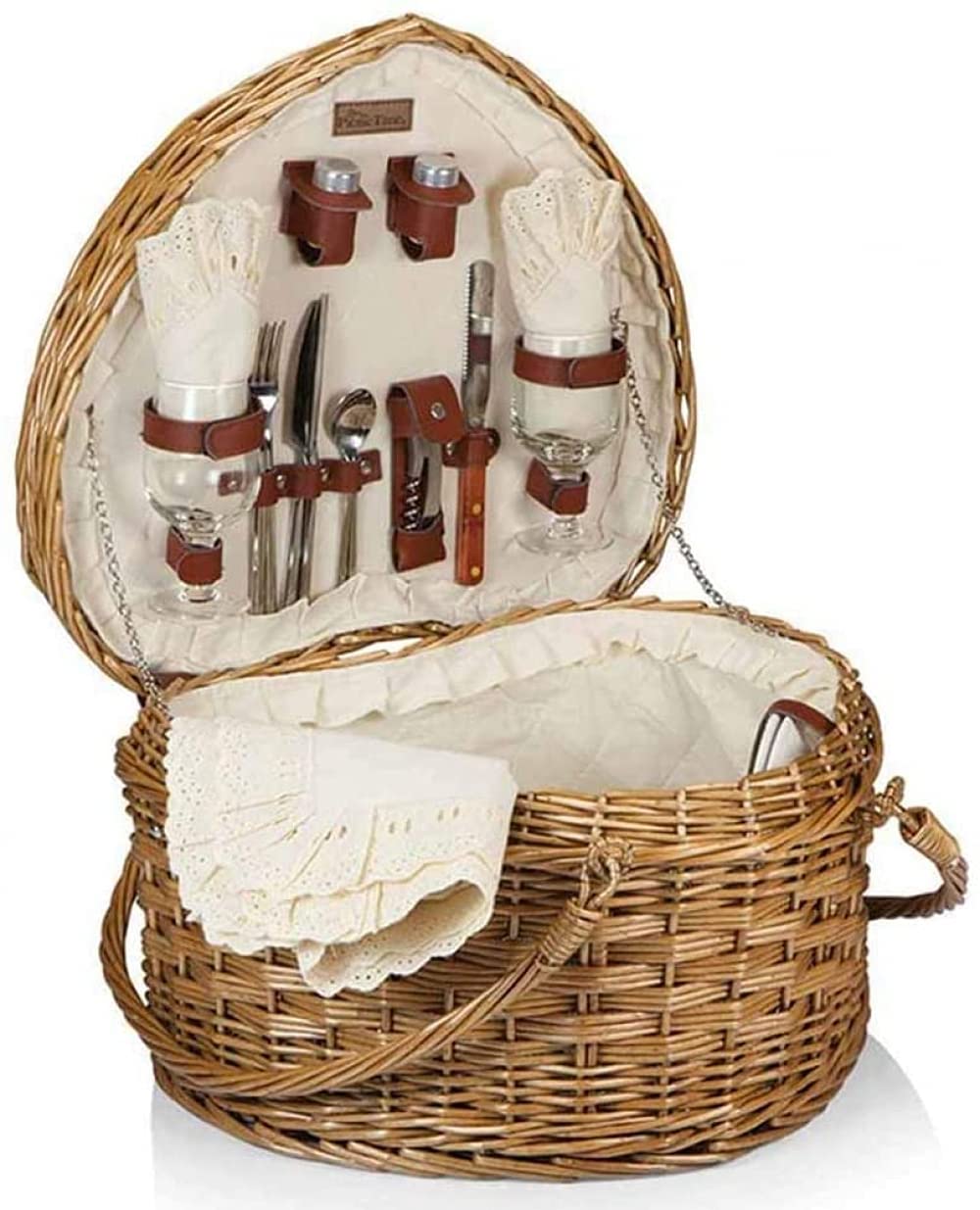 Heart Shaped Wicker Picnic Basket - Blue Rattan Storage Basket for Fruits, Gifts & Picnics | Portable & Stylish for Outdoor Gatherings, Home Decor & Romantic Dates