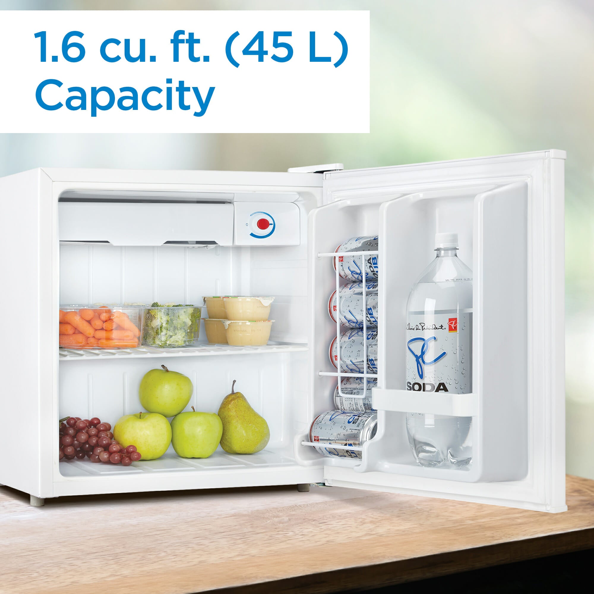 Danby DCR016A3WDB 1.6 cu ft Compact Refrigerator - Energy Efficient Mini Fridge for Dorm, Office, Bedroom & Small Spaces - White
