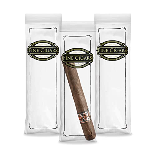 APQ Cigar Bags 3x10 Inches - 100 Pack Clear Waterproof 2 Mil Polyethylene Storage Bags with Secure Zipper | Resealable, Odor-Free Small Plastic Bags for Cigars, Humidors, Travel & Gift Packaging