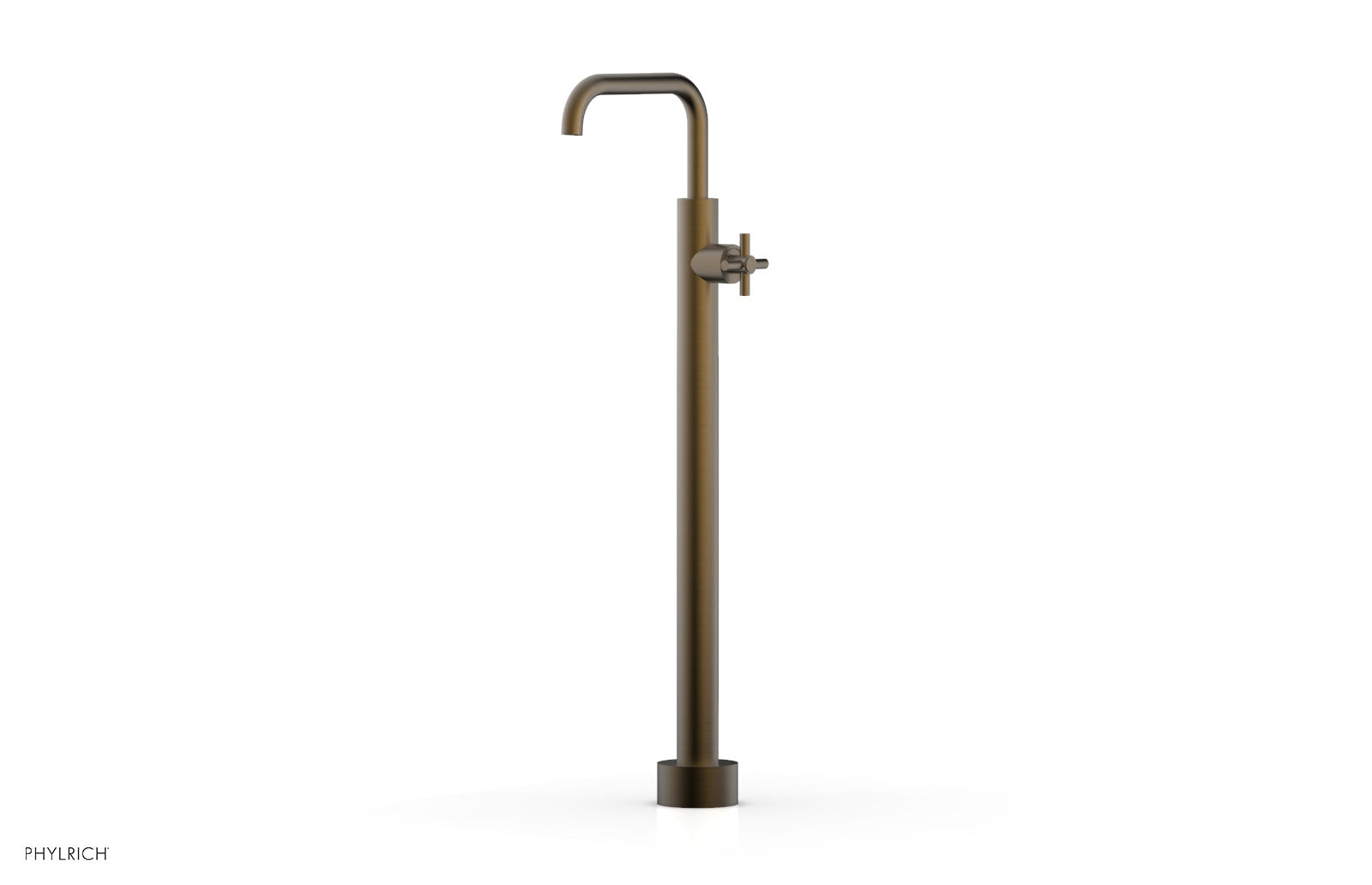 Premium Tall Floor Mount Tub Filler with Cross Handle - D131 45 02 - Perfect for Modern Bathroom Renovations and Spa-Like Bathtub Installations