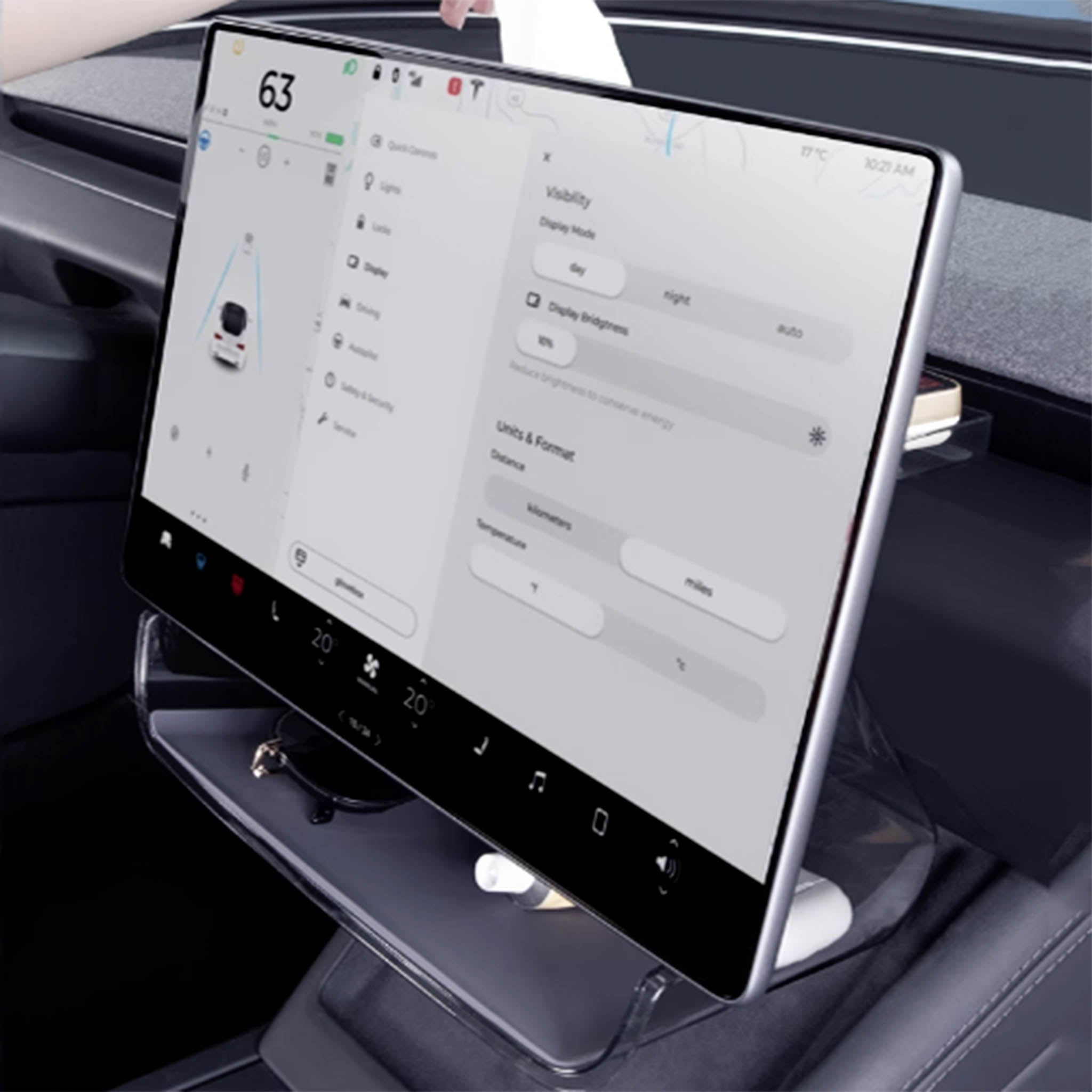 Non-Slip Under Screen Storage Organizer for Tesla Model 3 & Y (2017-2025) - Compact Design, Secure Fit - Perfect for Phone, Wallet & Accessories While Driving