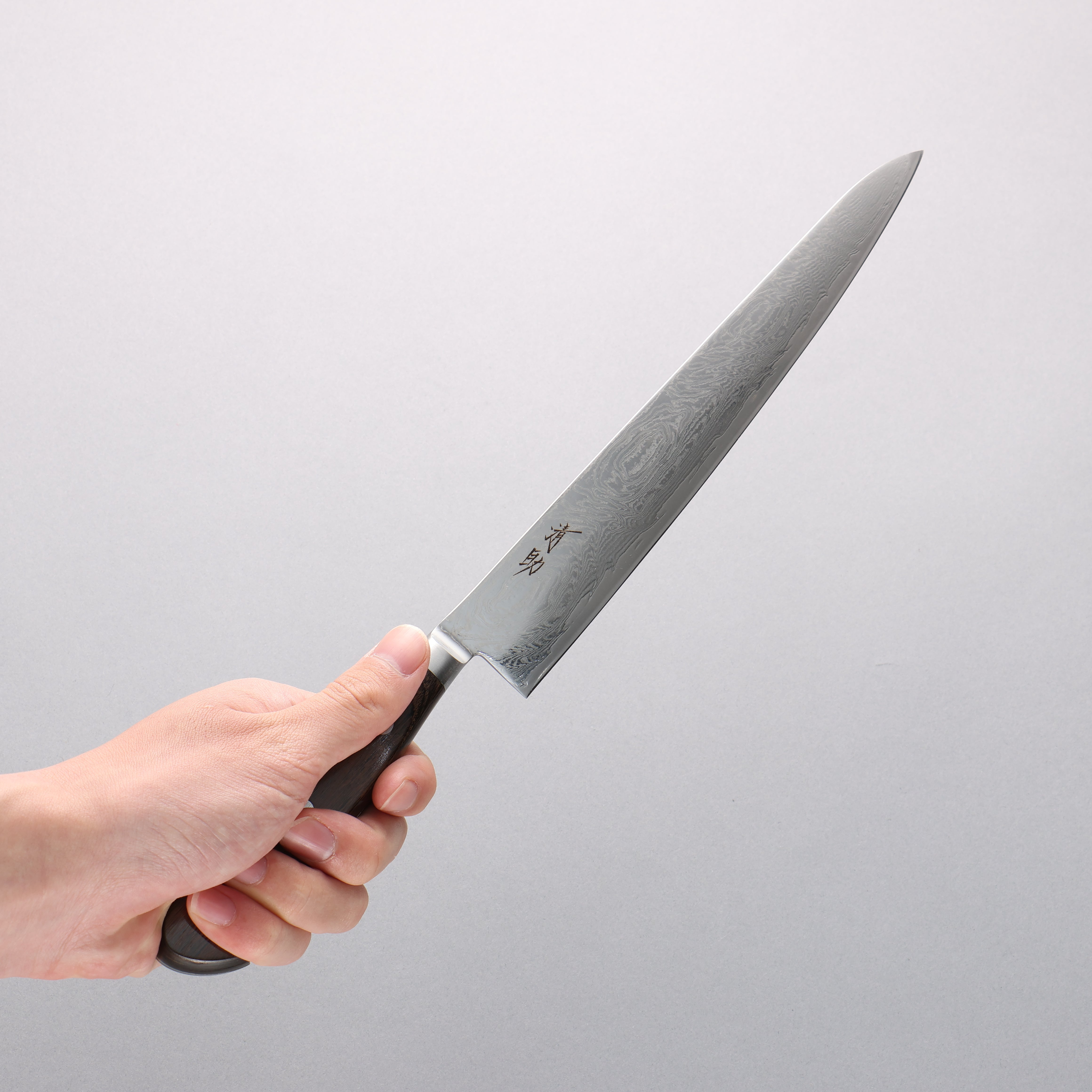 Premium AUS10 Damascus Sujihiki Knife 240mm - Mirrored Finish with Brown Pakka Wood Handle - Perfect for Sushi, Sashimi & Meat Slicing