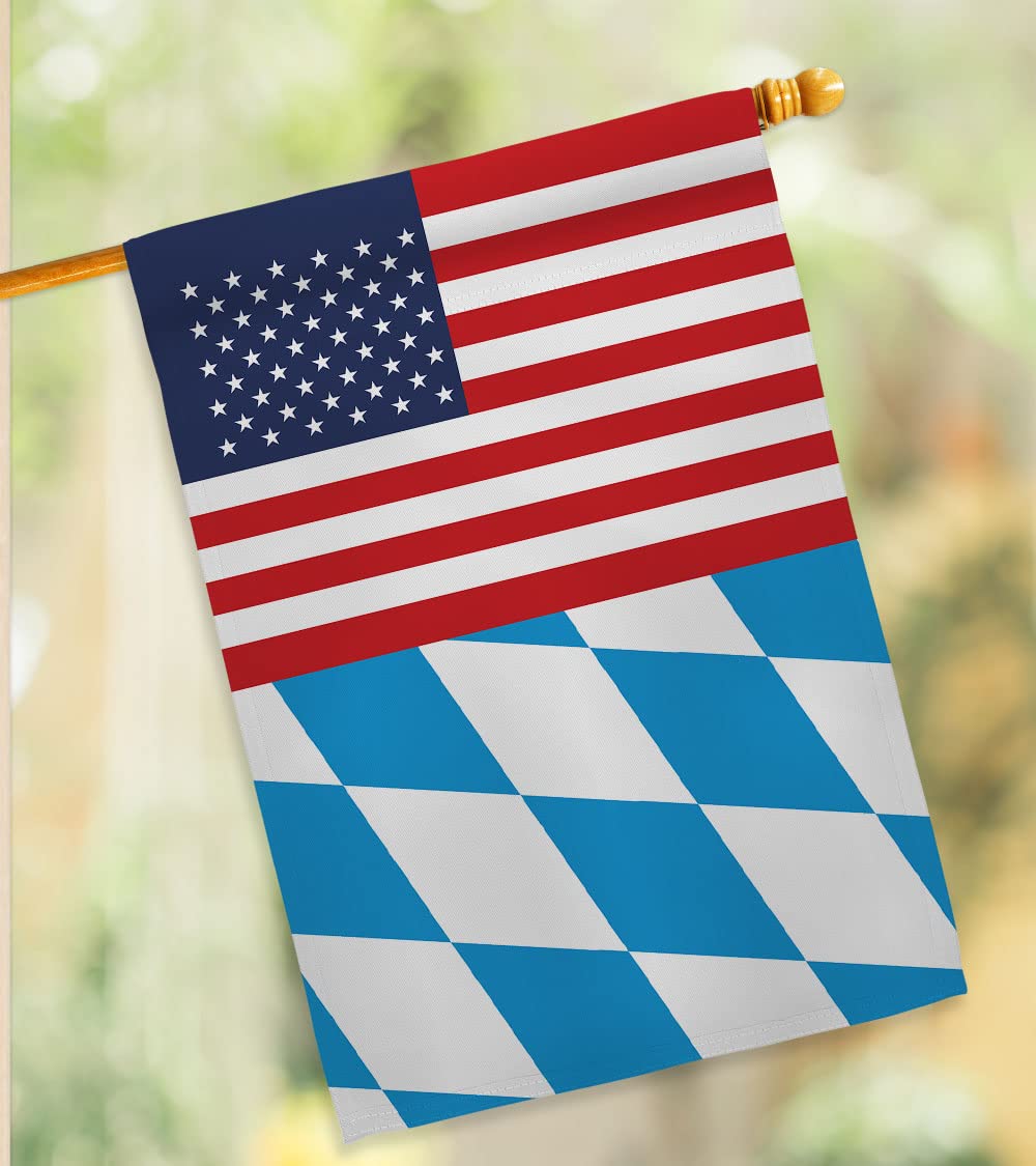 Americana Home & Garden Bavaria US Friendship House Flag - Double-Sided Decorative Banner for Yard, Garden & Patio - Made in USA - Perfect for International Country Pride, Regional Displays & Patriotic Gift Giving