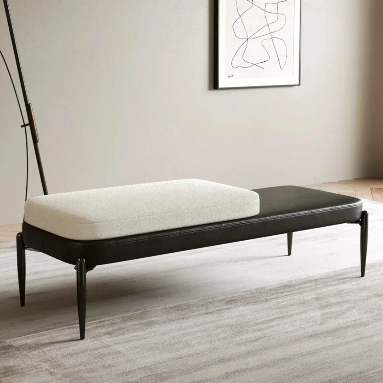 Premium Genuine Leather Shoe Bench - Elegant & Durable Entryway Seating for Hallway, Bedroom or Dressing Room - Perfect for Trying On Shoes & Organizing Space
