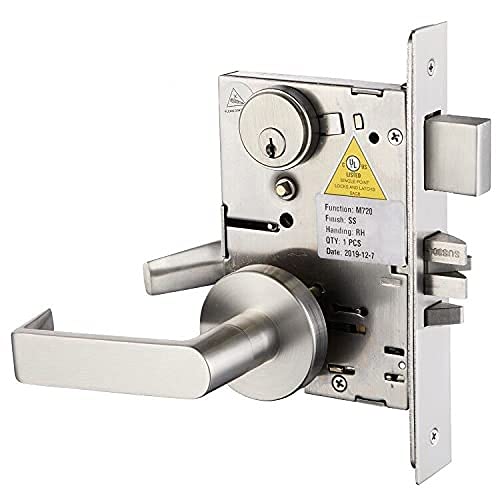 Heavy Duty Commercial Mortise Lock Handle Set - Durable Front Door Entry Lock for Office & Entrance - Secure & Stylish Hardware for Business & Home Use
