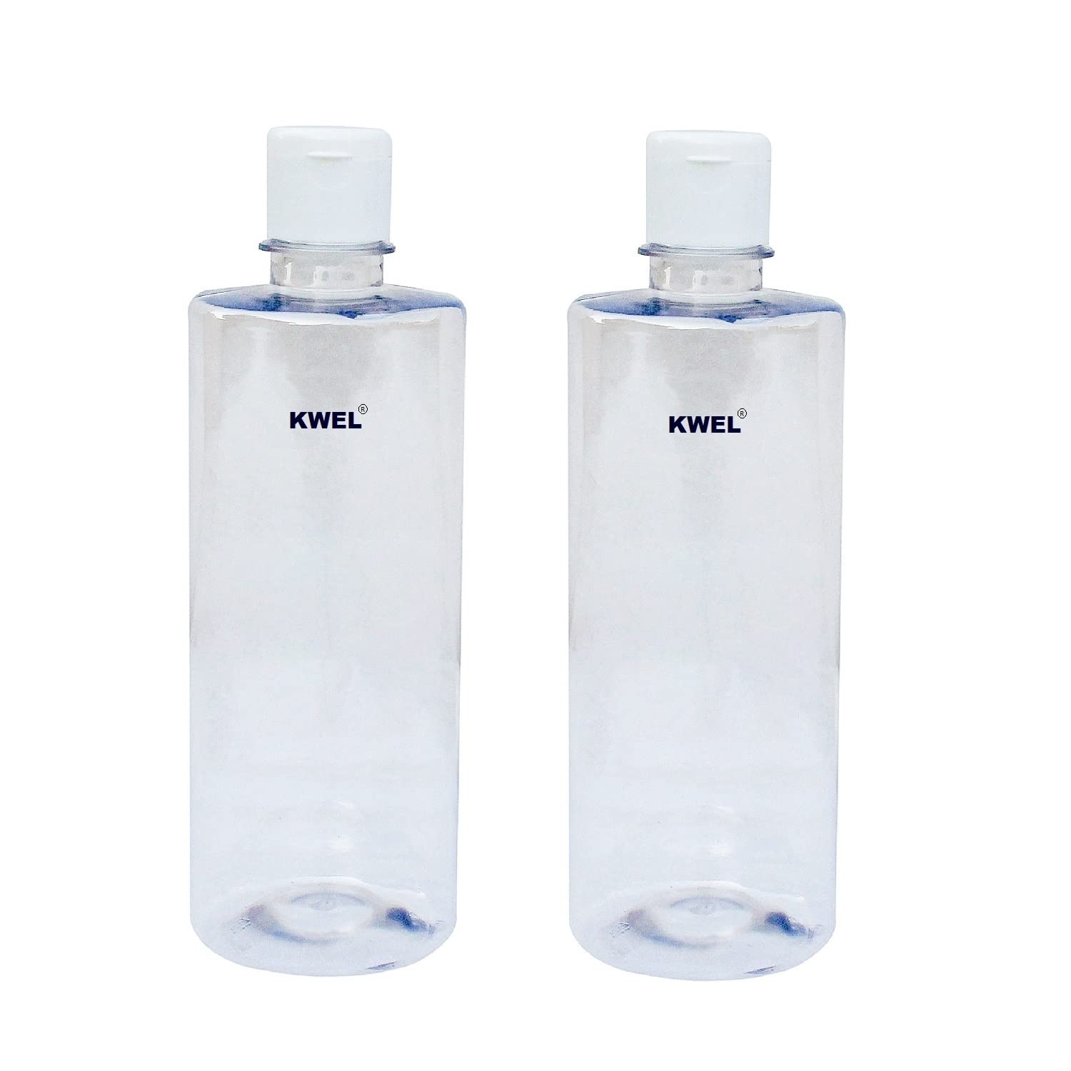 KWEL 500ml Refillable Empty Clear Plastic Sample Mini Bottles with Flip Caps - Fine Drop Liquid Atomizer for Sanitizer, Beauty & Makeup - Travel-Friendly Leakproof Containers (Pack of 2) | Perfect for Air Travel, Gym Essentials & DIY Skincare Storage
