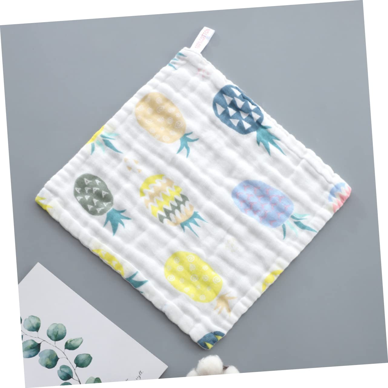 UPKOCH 6-Pack Premium Square Towels - Soft Absorbent Muslin Baby Washcloths & Bibs Set for Newborns, Infants - Perfect for Feeding, Bathing, and Drool Protection