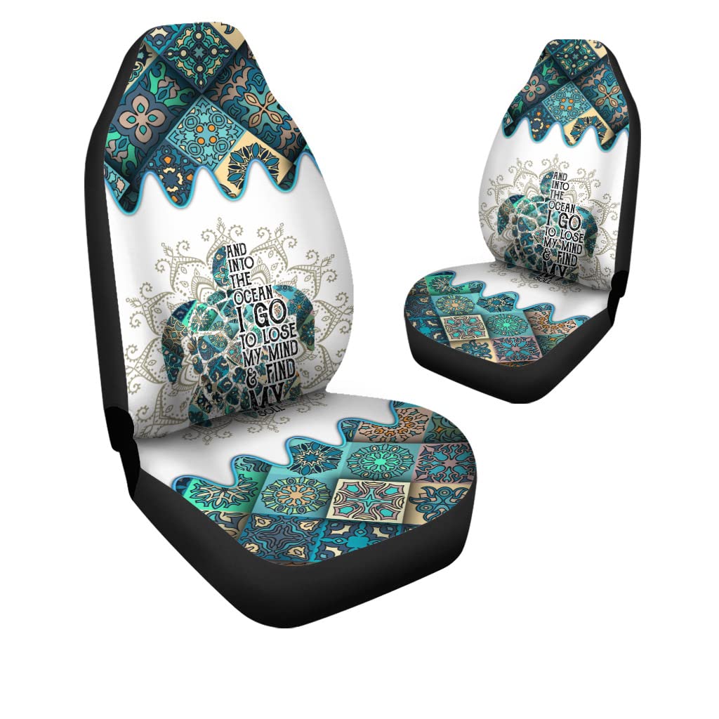 Premium Universal Car Seat Covers Set of 2 - Sea Turtle Design, Breathable & Non-Slip for Cars, Sedans, Trucks, SUVs & Vans | Perfect for Road Trips, Commuting & Family Travel