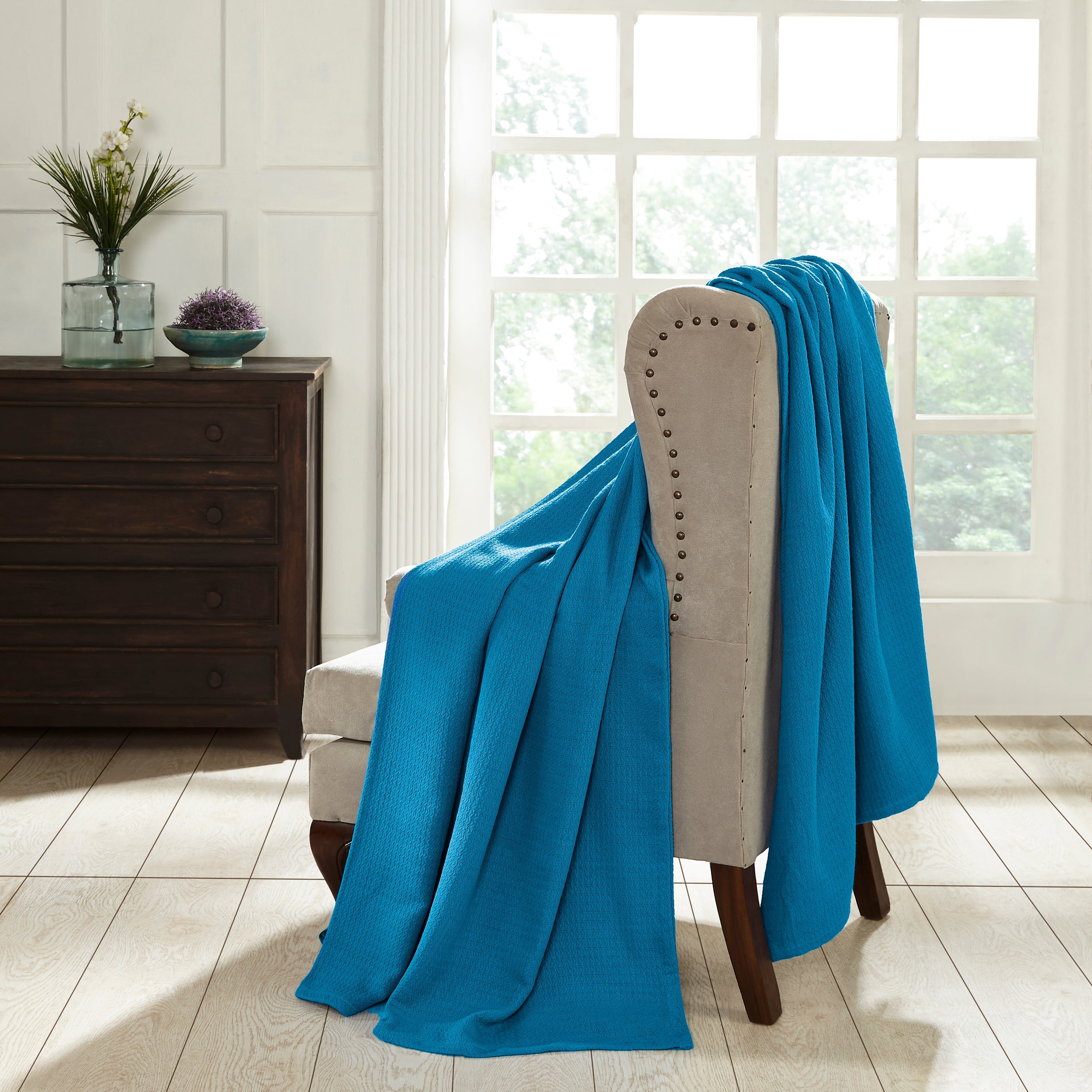 Premium Textured Cotton Waffle Weave Blanket - Soft & Breathable Throw for Bed, Sofa & Couch - Cozy Home Decor Gift for All Seasons