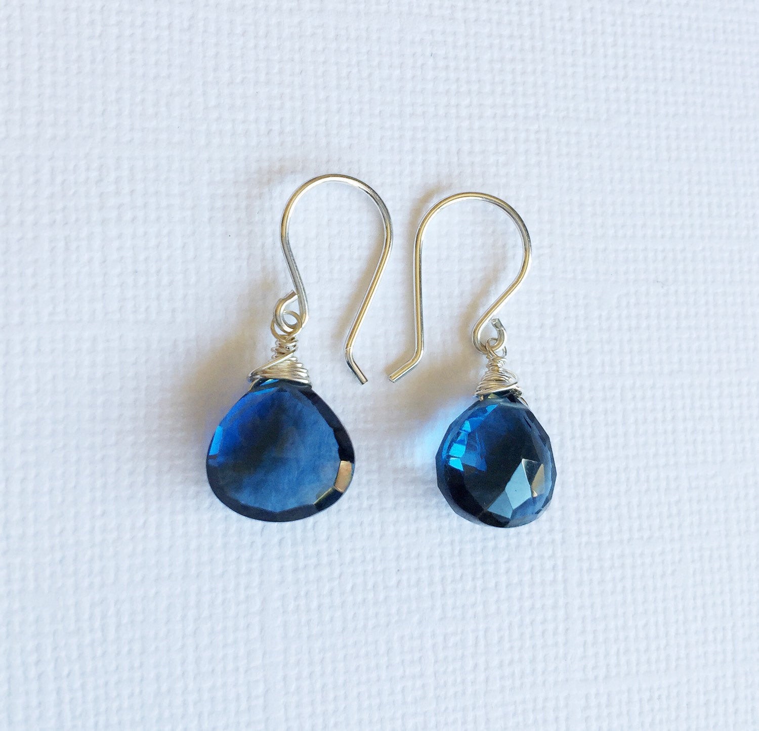 Kala London Blue Quartz Earrings (E258) - Elegant Gemstone Jewelry for Women, Perfect for Parties & Special Occasions